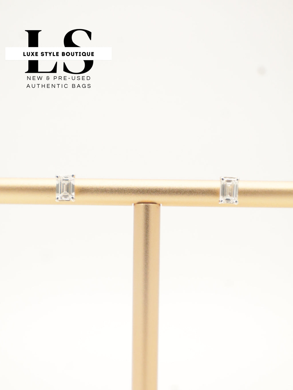Earrings Gold 18K Emerald Cut LAB Diamonds 1CT