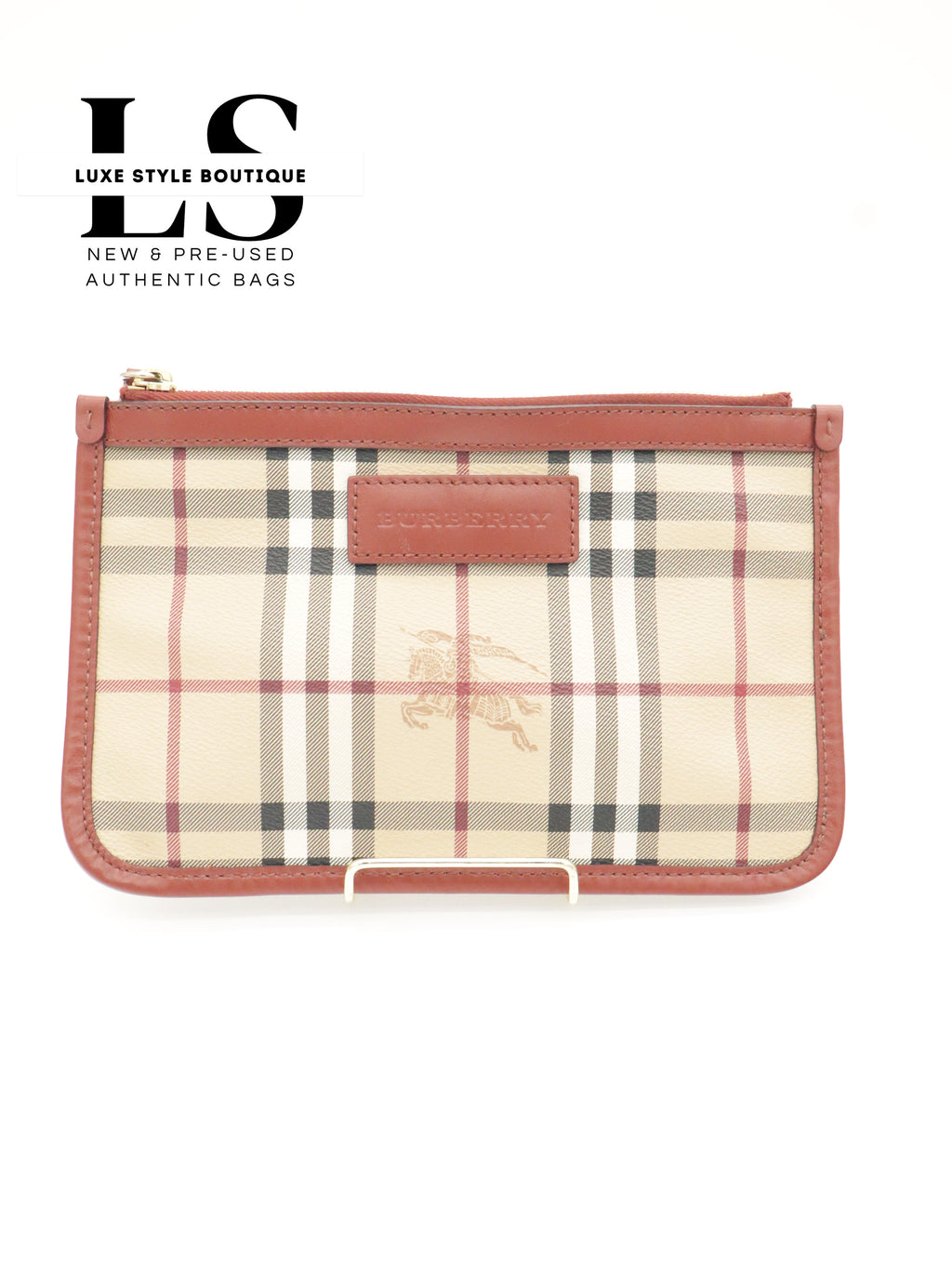 Burberry Haymarket Small Canterbury Tote w/Pouch