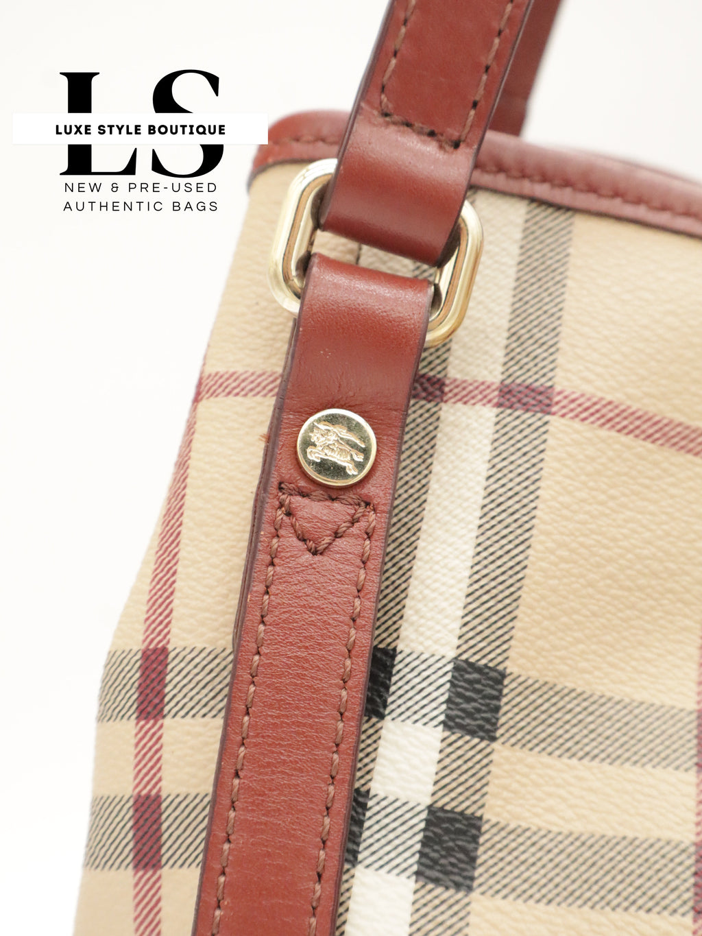 Burberry Haymarket Small Canterbury Tote w/Pouch