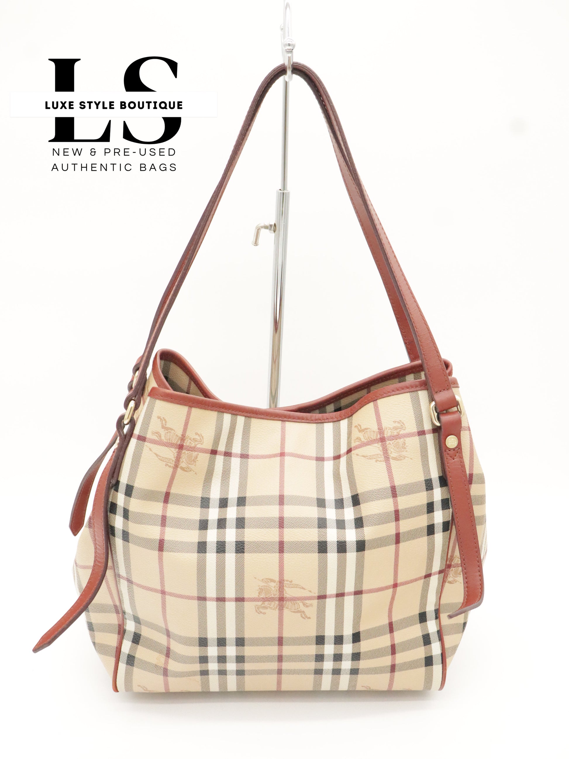 Burberry Haymarket Small Canterbury Tote w/Pouch
