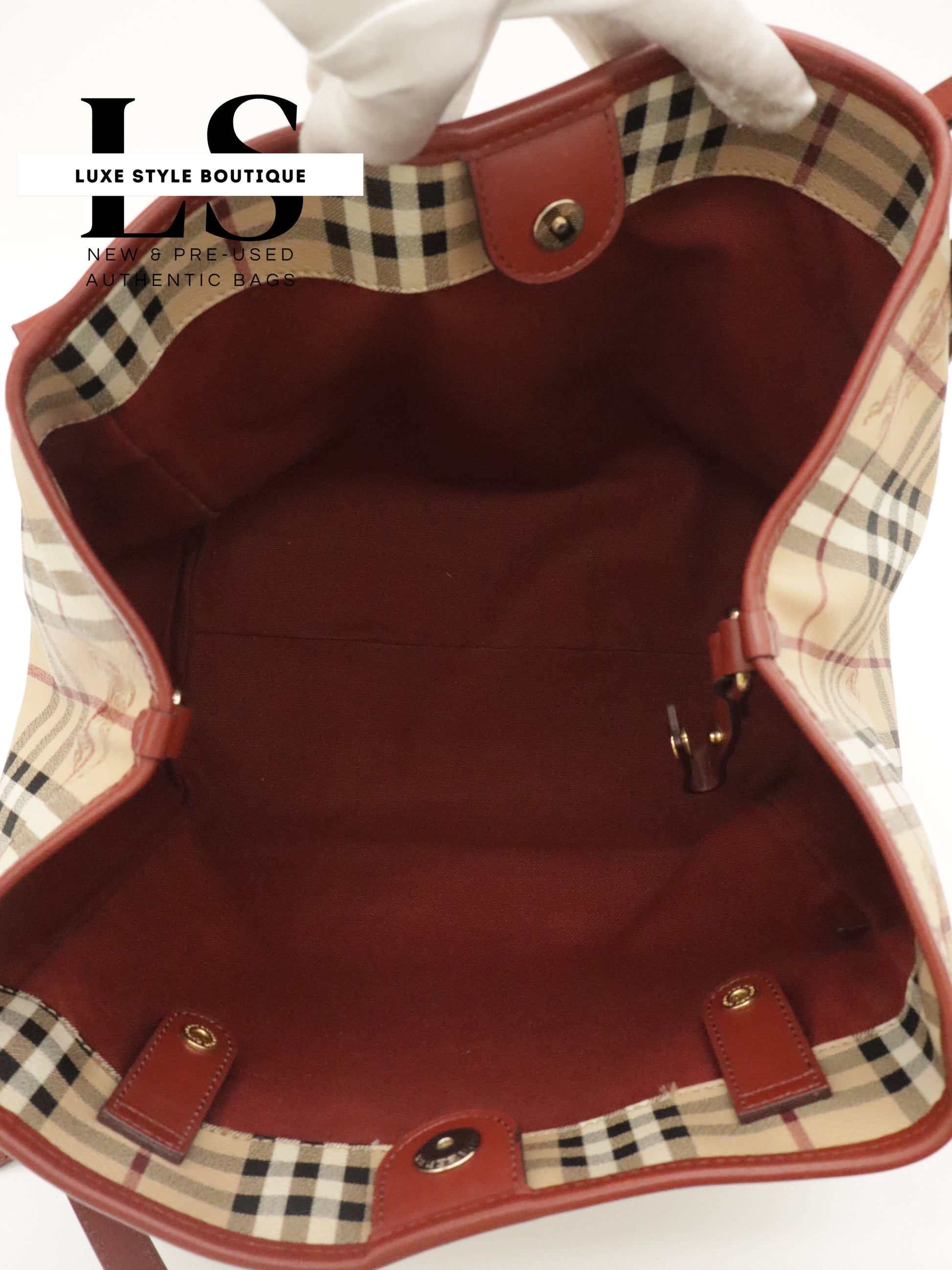 Burberry Haymarket Small Canterbury Tote w/Pouch