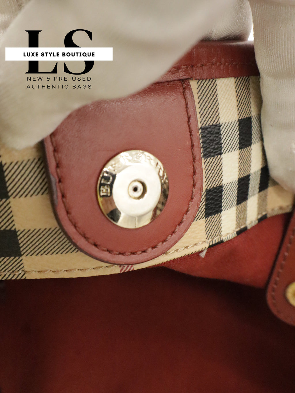 Burberry Haymarket Small Canterbury Tote w/Pouch