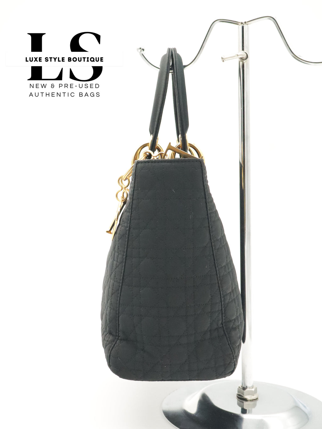 Dior Lady Dior Cannage Nylon Black Handbag