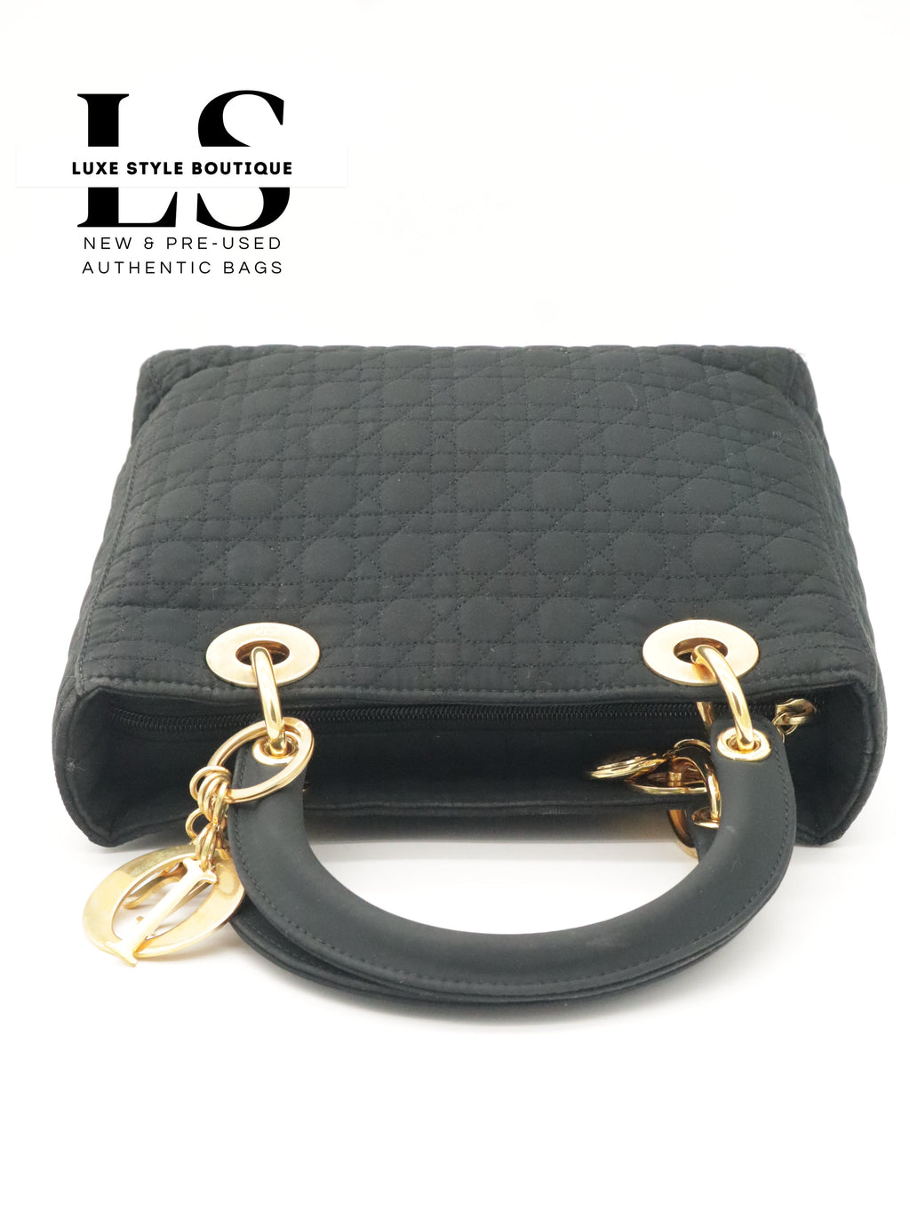 Dior Lady Dior Cannage Nylon Black Handbag