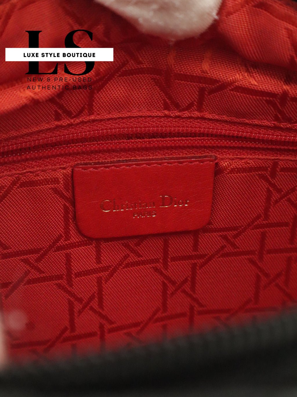 Dior Lady Dior Cannage Nylon Black Handbag