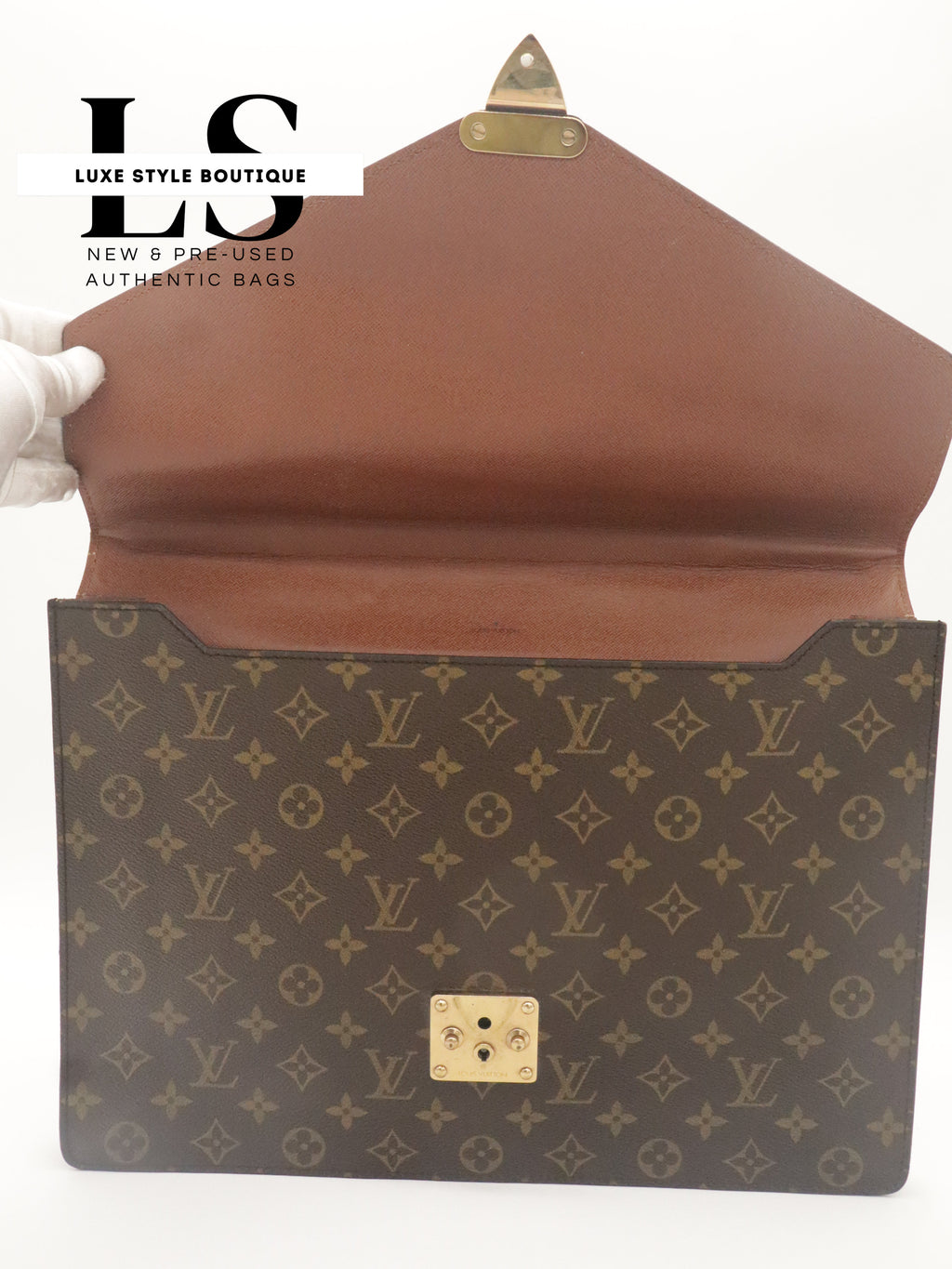 Louis Vuitton Monogram Porte Documents Briefcase w/Strap