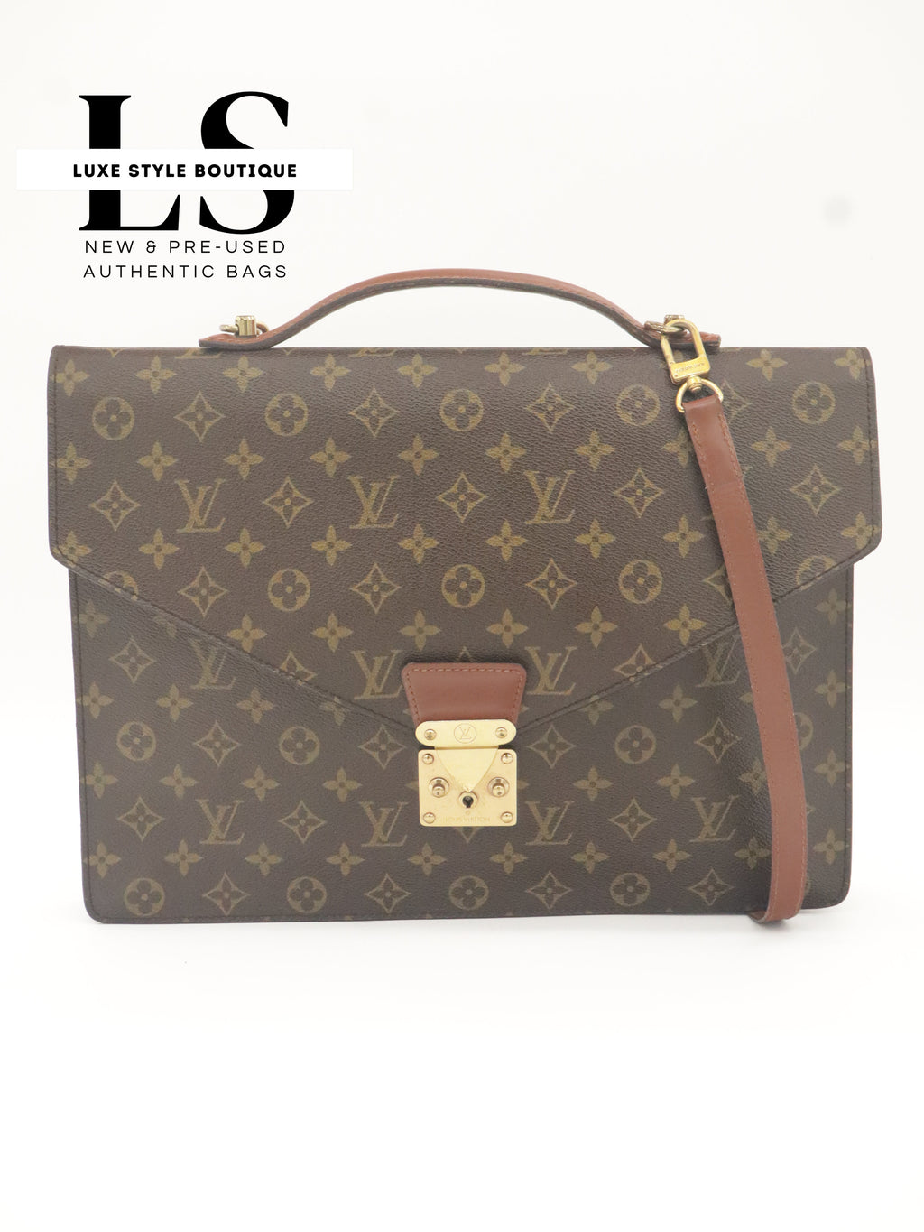 Louis Vuitton Monogram Porte Documents Briefcase w/Strap
