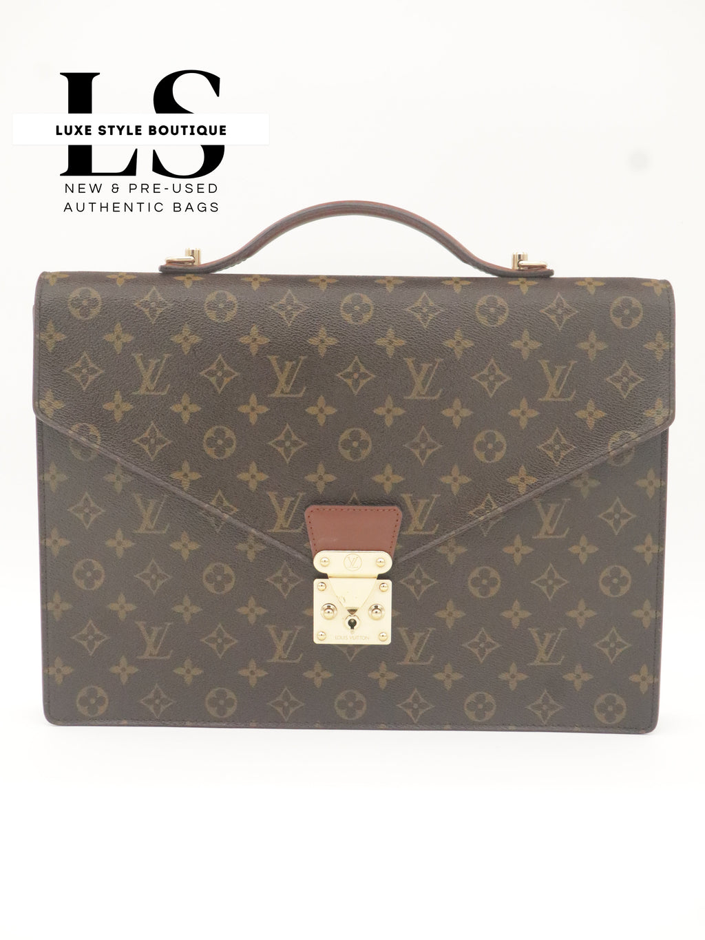 Louis Vuitton Monogram Porte Documents Briefcase w/Strap