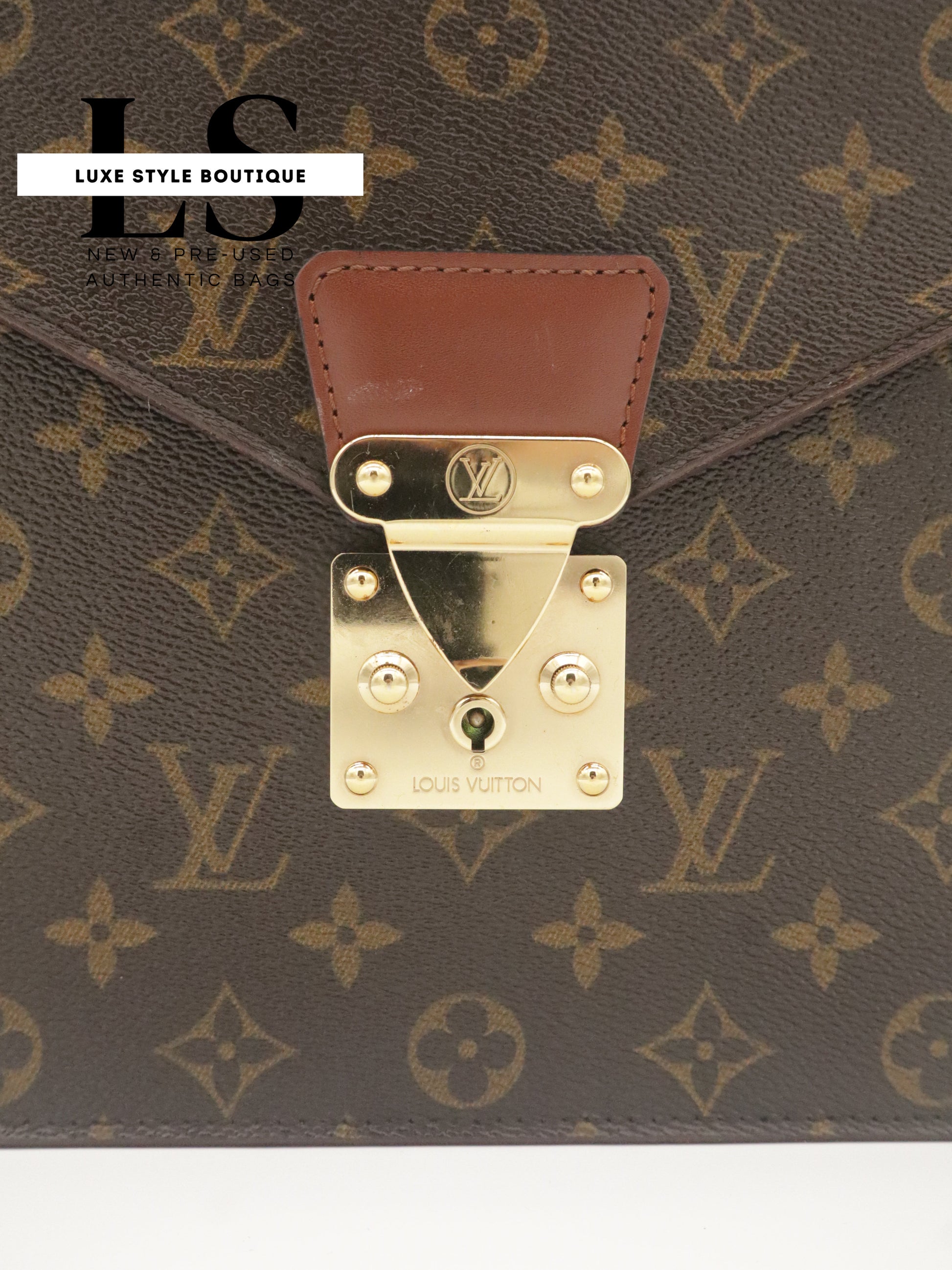 Louis Vuitton Monogram Porte Documents Briefcase w/Strap