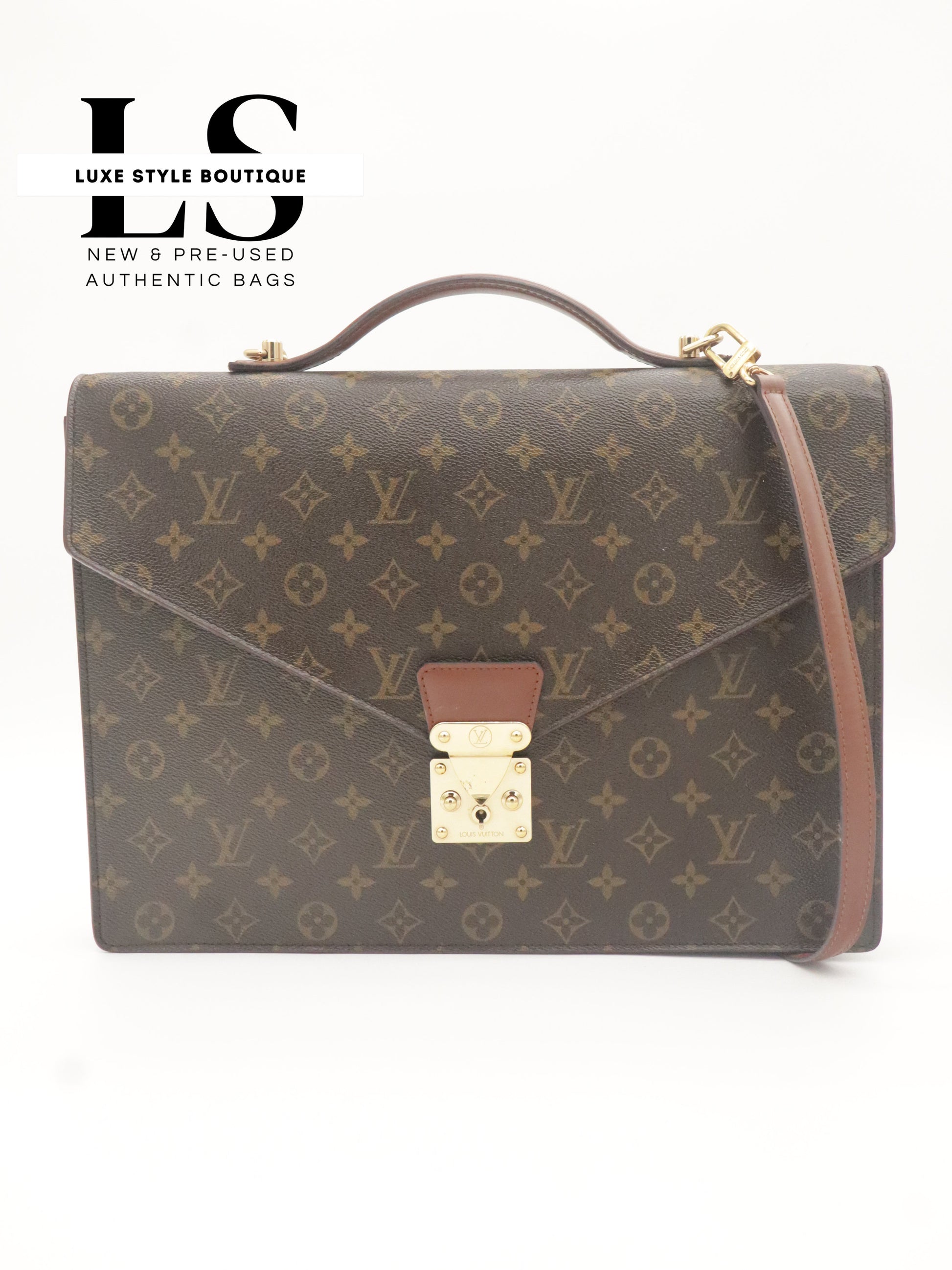 Louis Vuitton Monogram Porte Documents Briefcase w/Strap