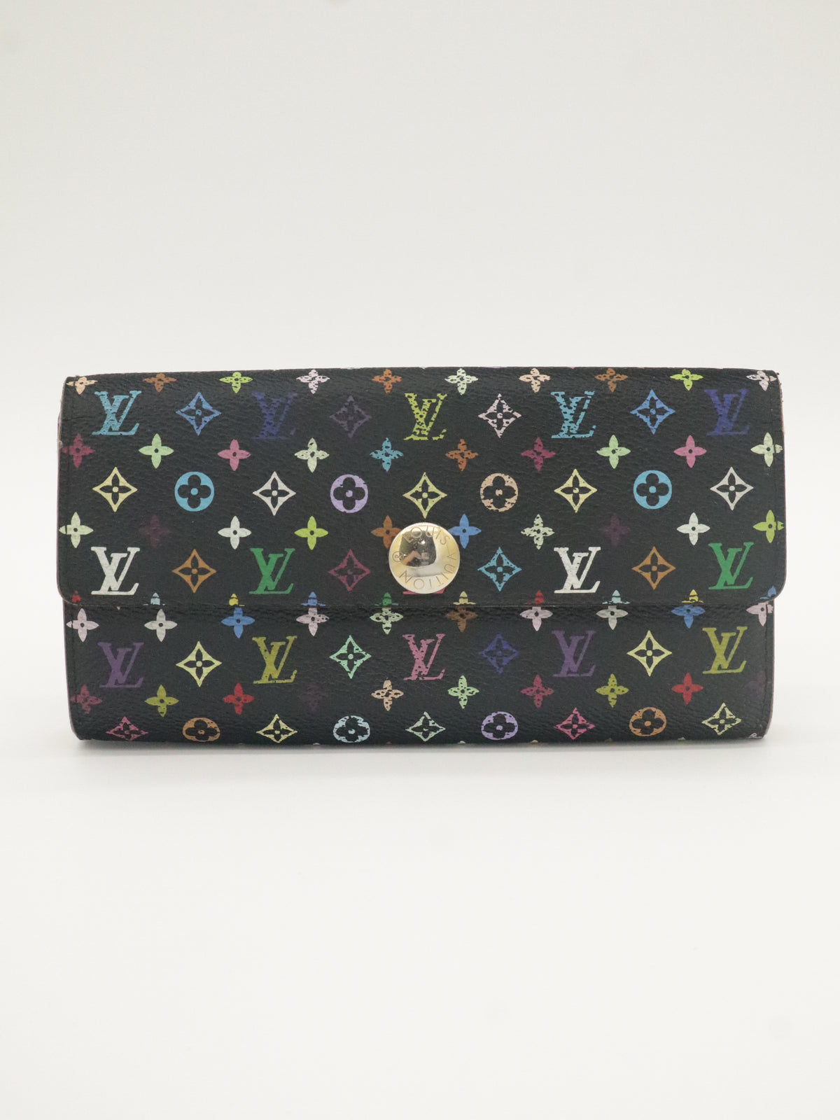 Louis Vuitton Sarah Long Wallet Monogram Multicolor Black