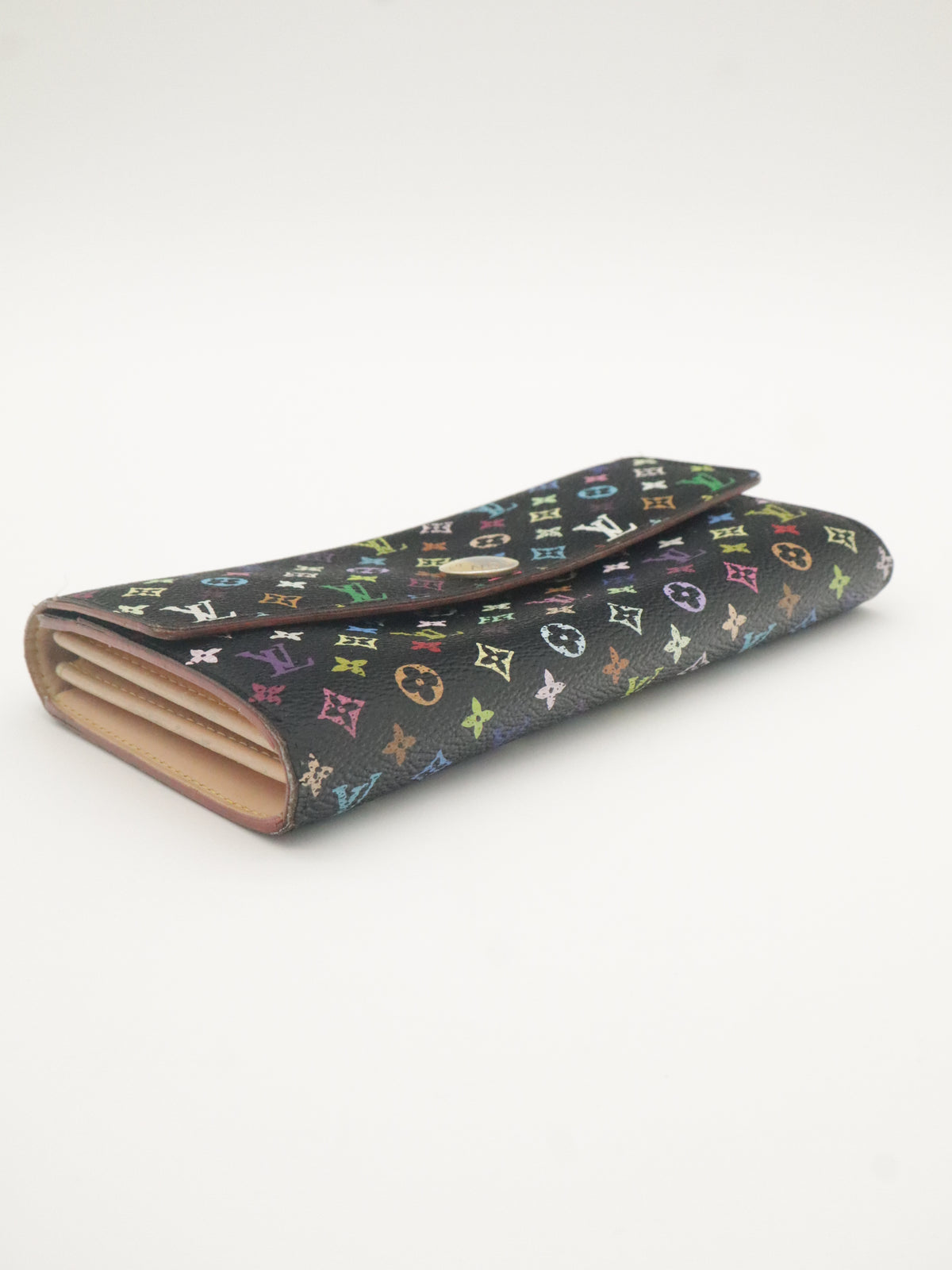 Louis Vuitton Sarah Long Wallet Monogram Multicolor Black