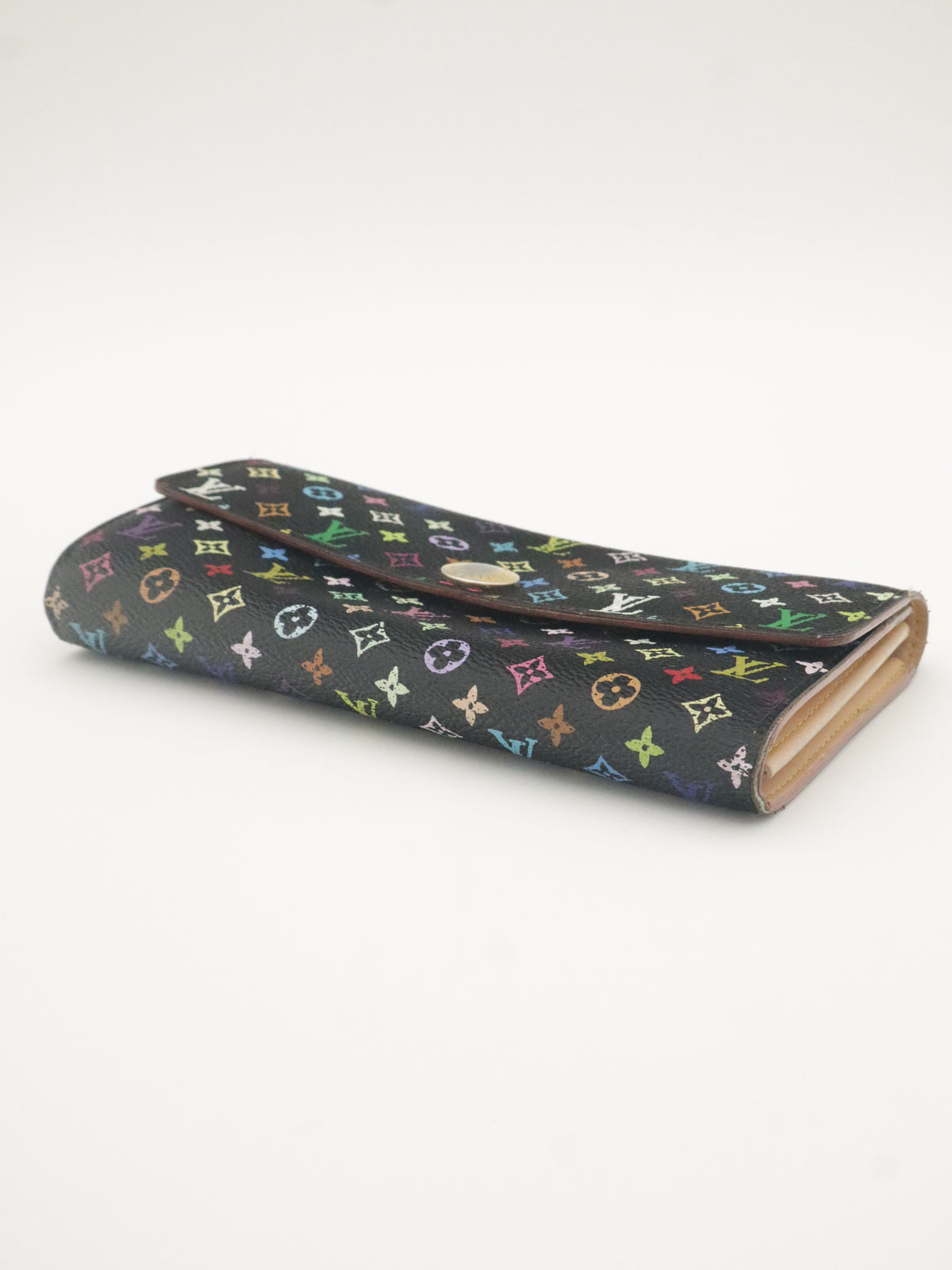 Louis Vuitton Sarah Long Wallet Monogram Multicolor Black
