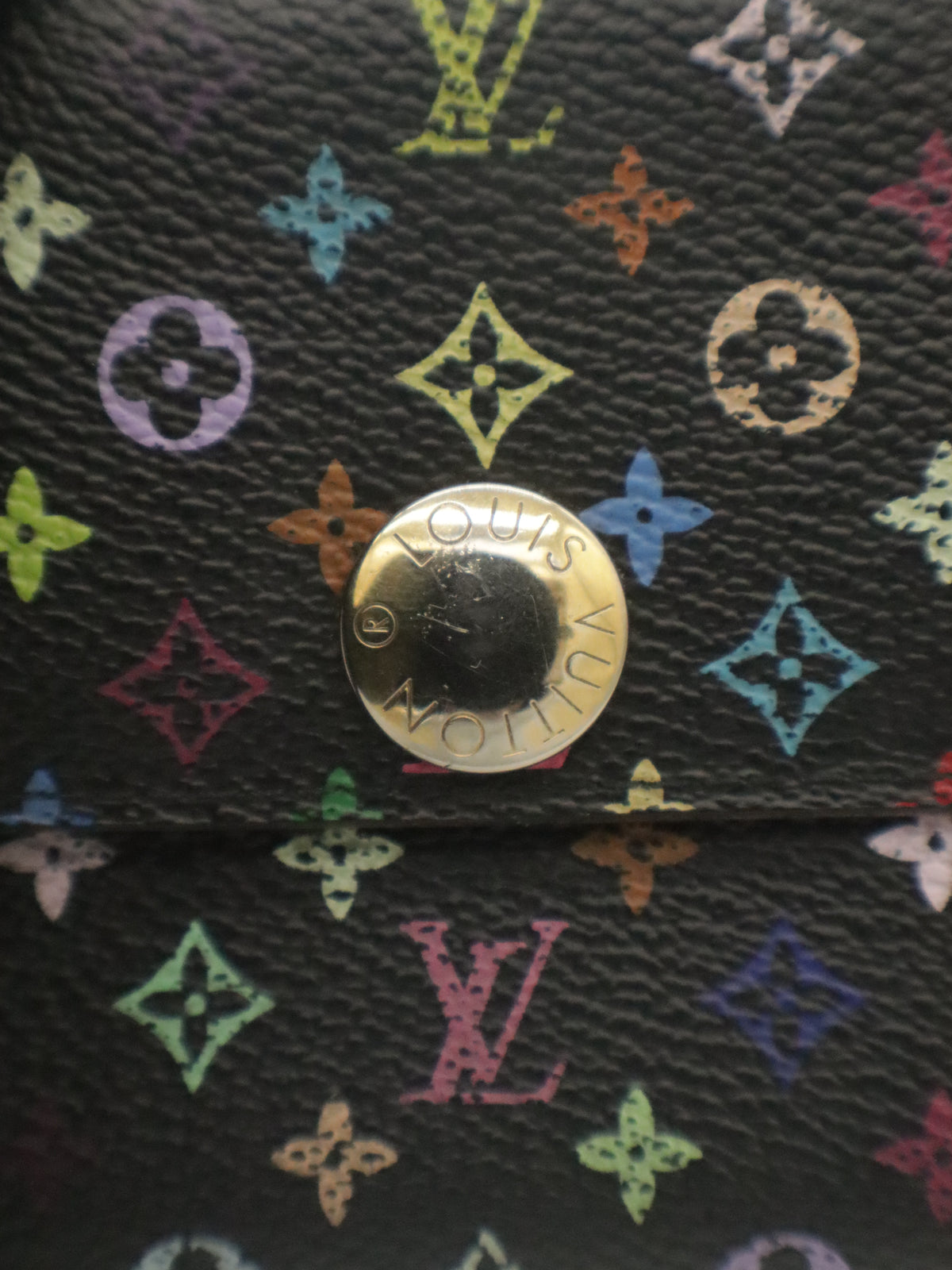Louis Vuitton Sarah Long Wallet Monogram Multicolor Black