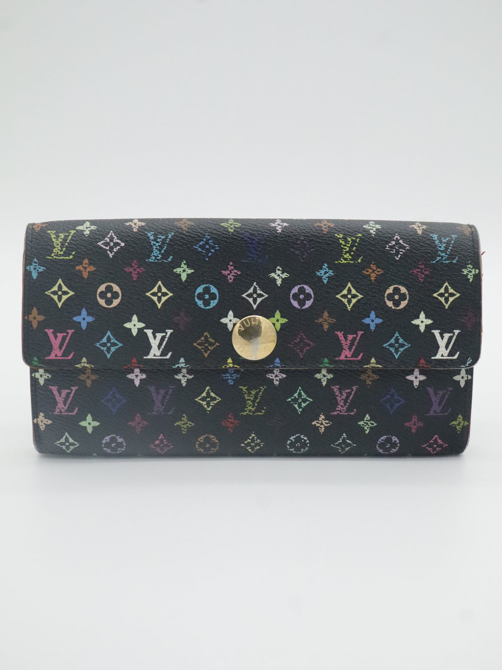 Louis Vuitton Sarah Long Wallet Monogram Multicolor Black