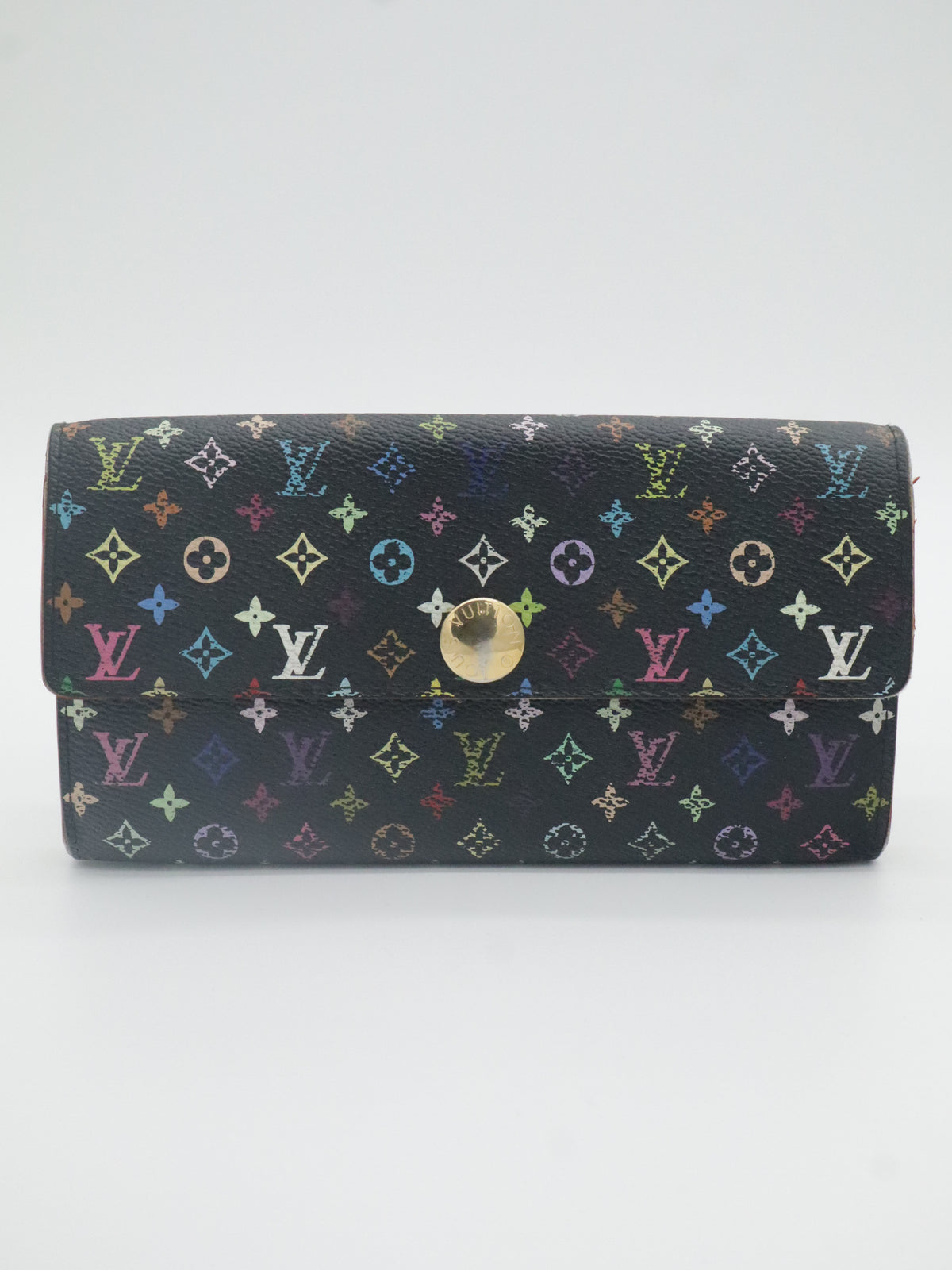 Louis Vuitton Sarah Long Wallet Monogram Multicolor Black