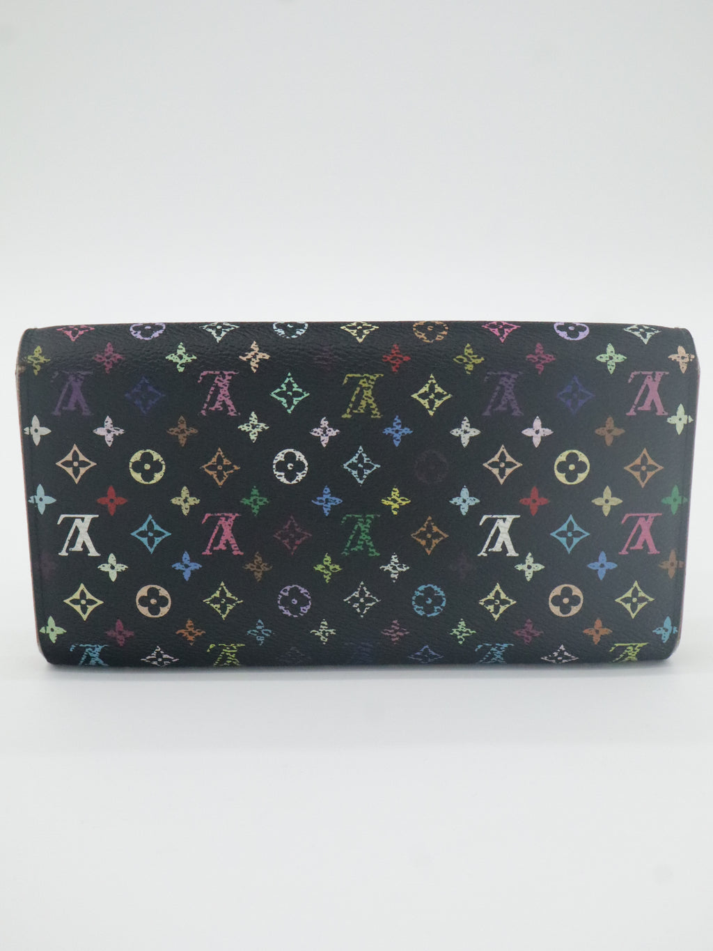 Louis Vuitton Sarah Long Wallet Monogram Multicolor Black