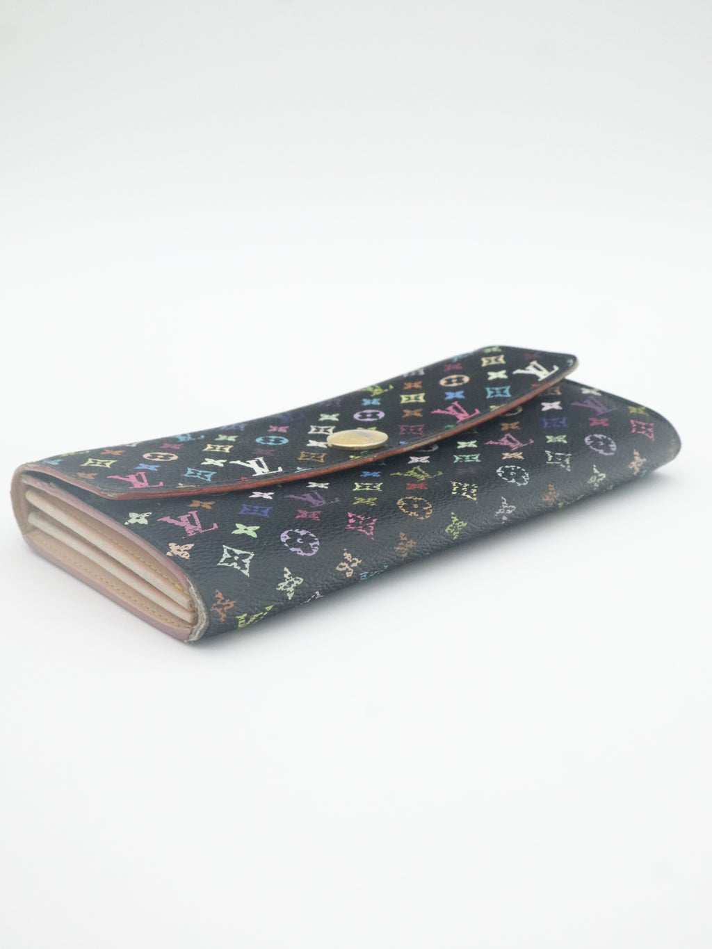 Louis Vuitton Sarah Long Wallet Monogram Multicolor Black