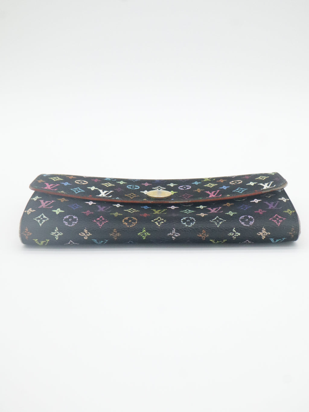 Louis Vuitton Sarah Long Wallet Monogram Multicolor Black