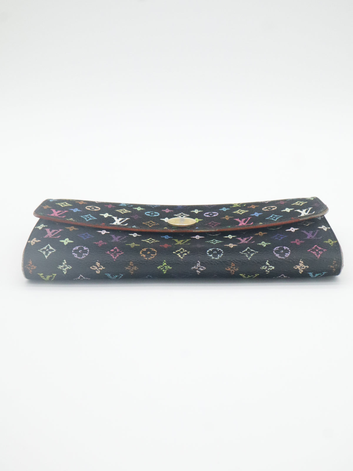 Louis Vuitton Sarah Long Wallet Monogram Multicolor Black