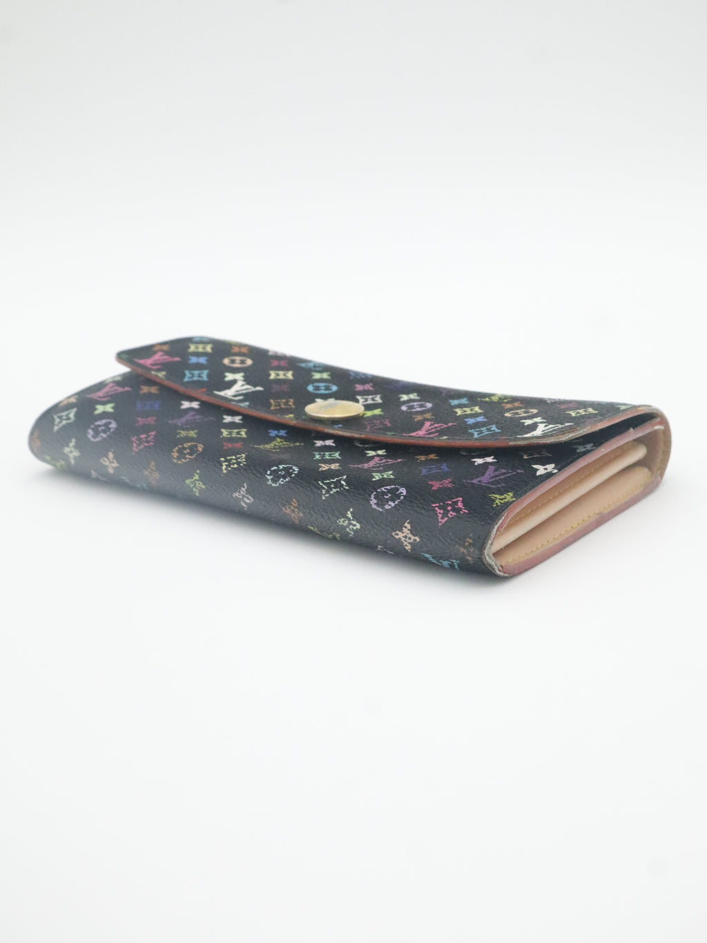 Louis Vuitton Sarah Long Wallet Monogram Multicolor Black