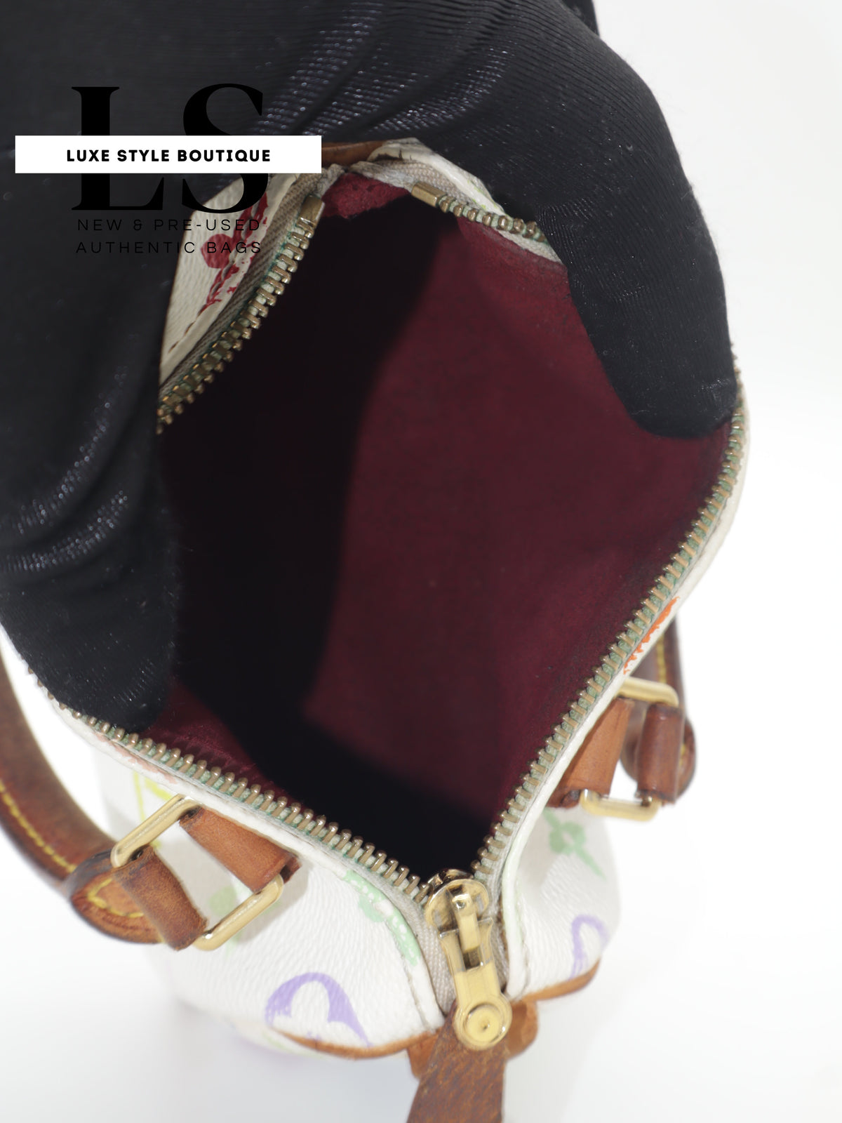 Louis Vuitton x Takashi Murakami Mini Speedy Monogram Multicolor White