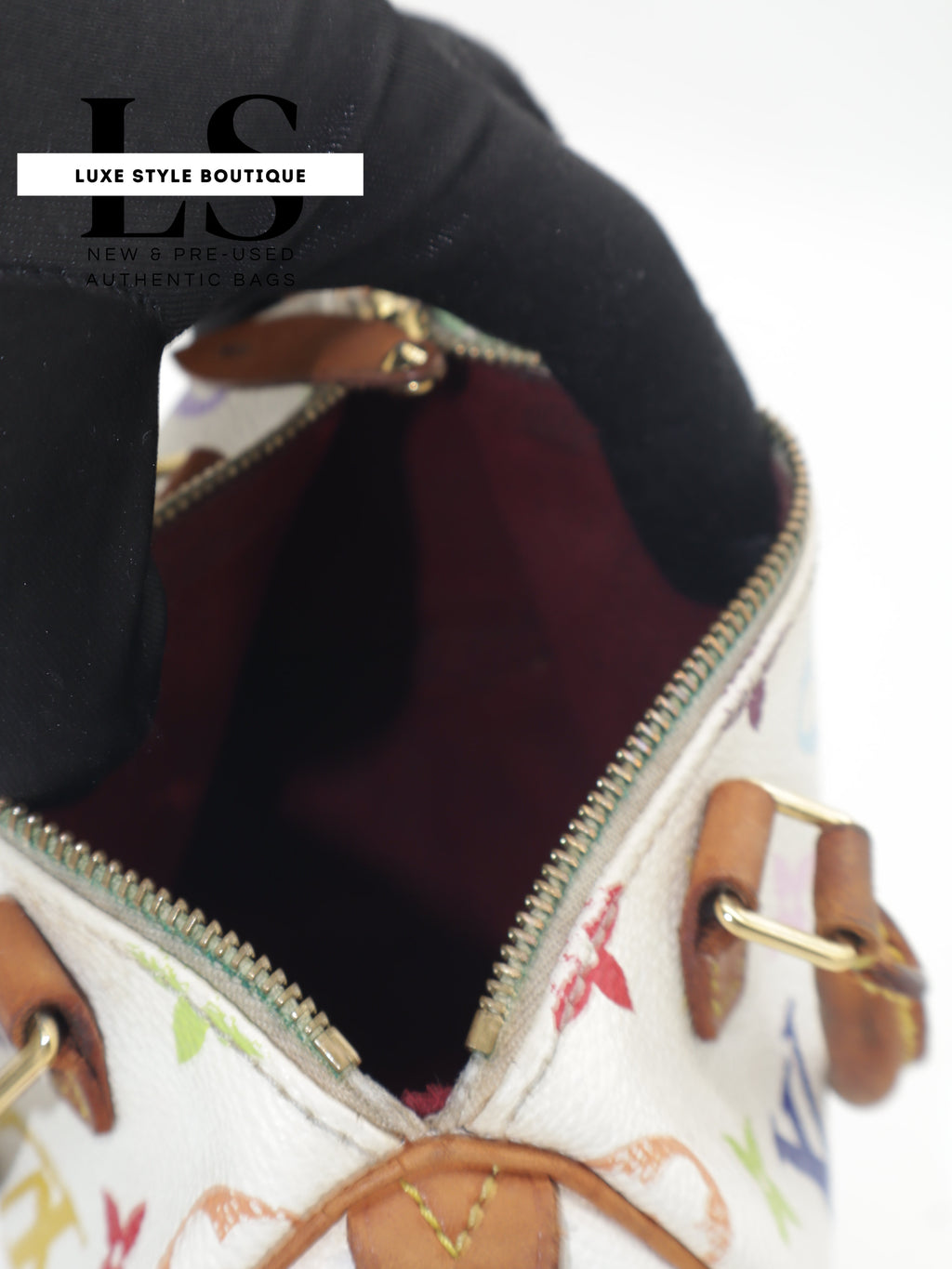 Louis Vuitton x Takashi Murakami Mini Speedy Monogram Multicolor White