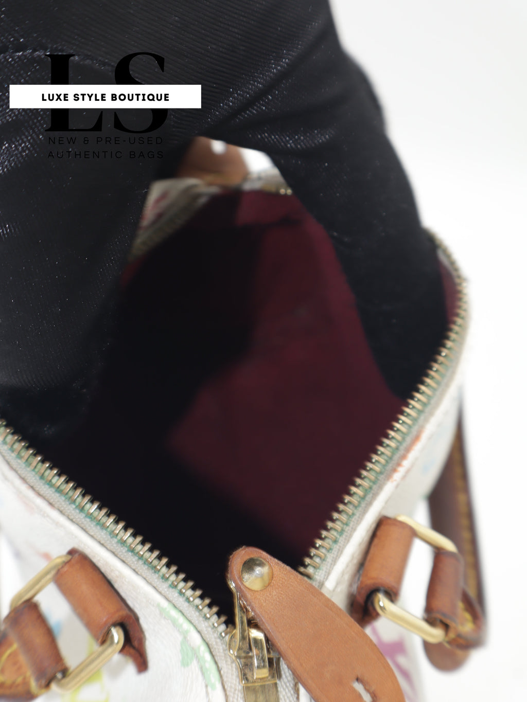 Louis Vuitton x Takashi Murakami Mini Speedy Monogram Multicolor White