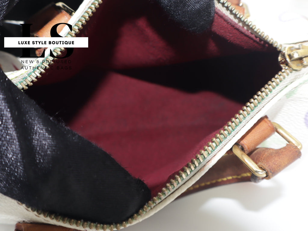 Louis Vuitton x Takashi Murakami Mini Speedy Monogram Multicolor White