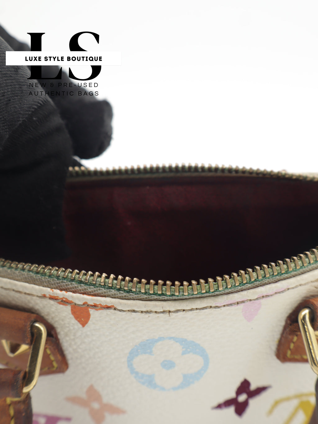 Louis Vuitton x Takashi Murakami Mini Speedy Monogram Multicolor White