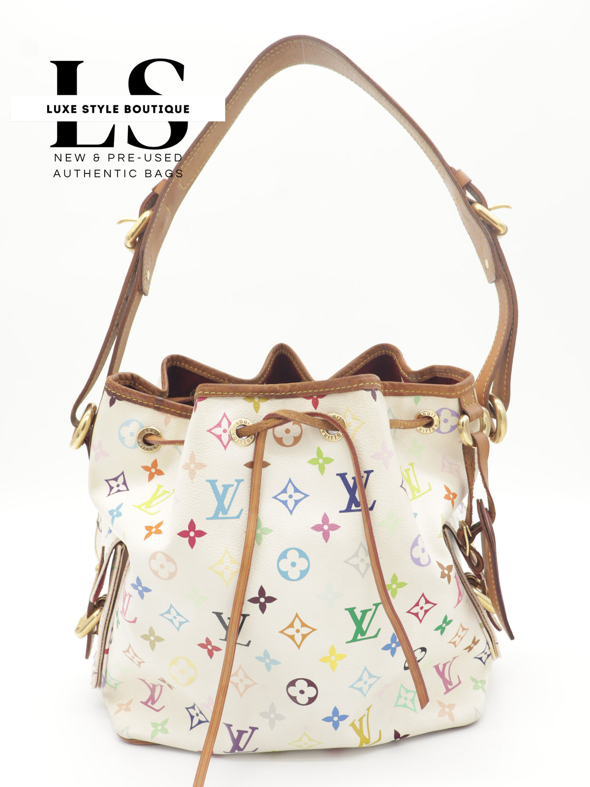 Louis Vuitton x Takashi Murakami Petit Noe Monogram Multicolor White