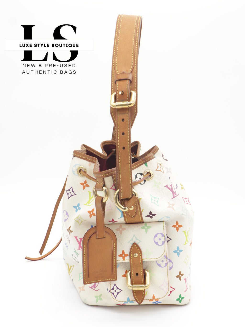 Louis Vuitton x Takashi Murakami Petit Noe Monogram Multicolor White