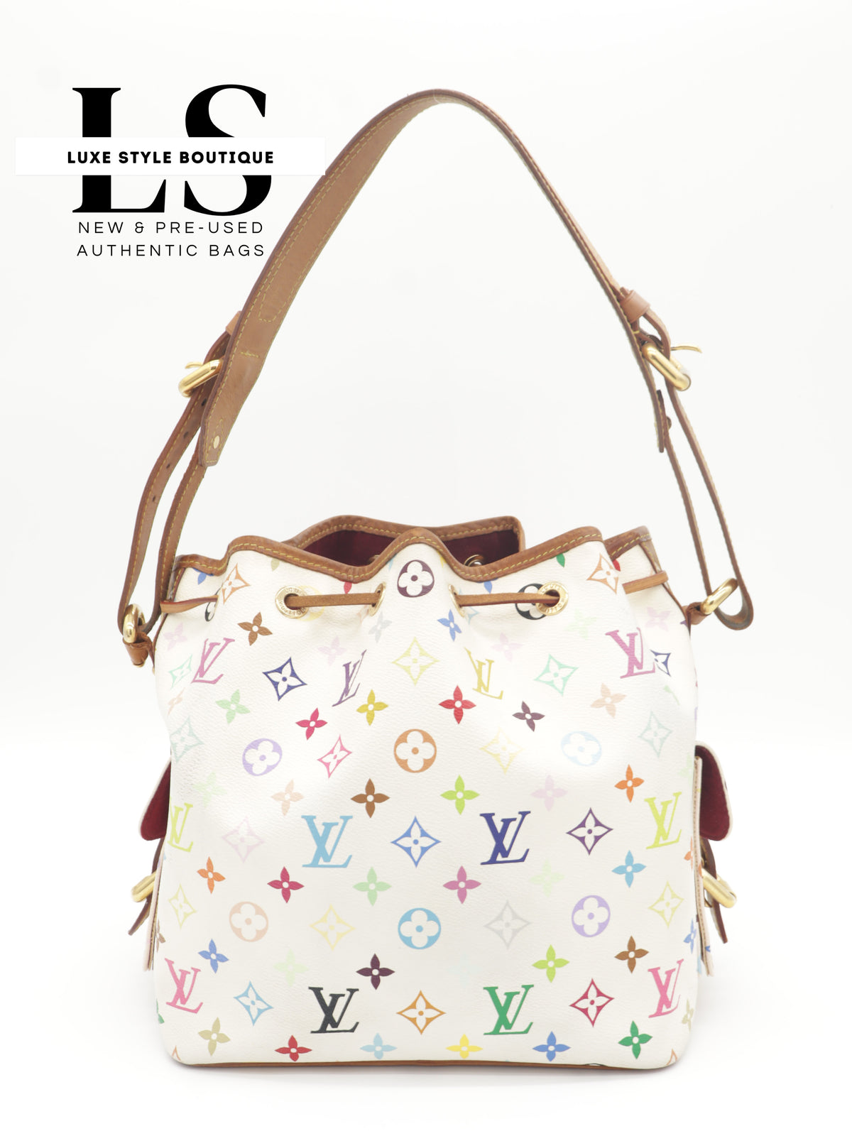 Louis Vuitton x Takashi Murakami Petit Noe Monogram Multicolor White