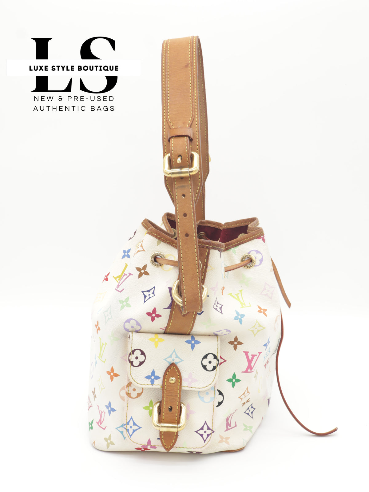 Louis Vuitton x Takashi Murakami Petit Noe Monogram Multicolor White