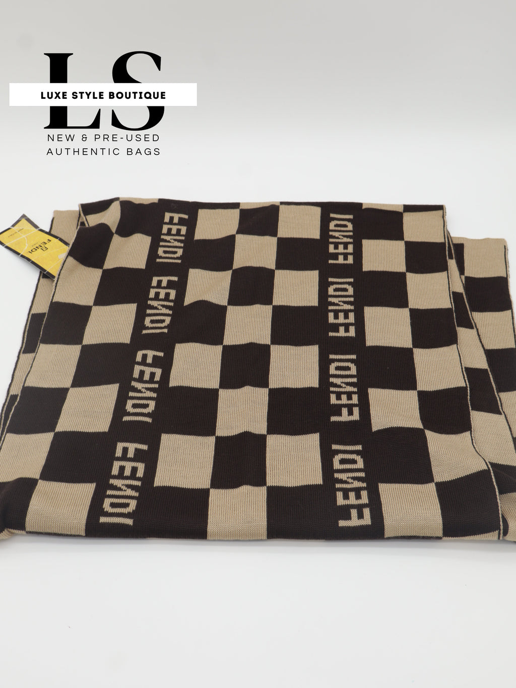 Fendi Large Wool Brown Scarf
