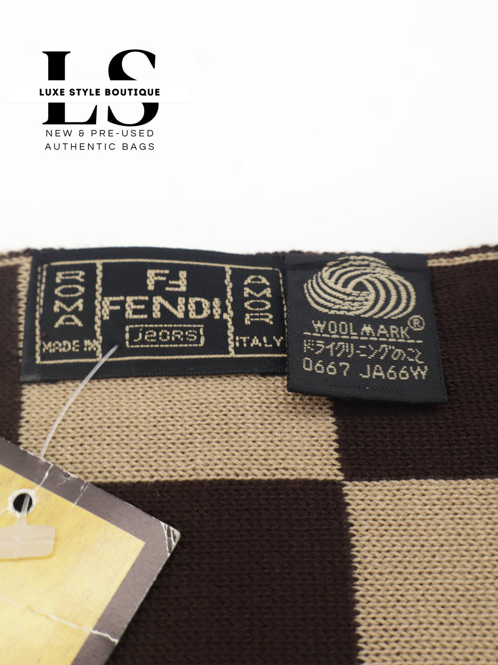 Fendi Large Wool Brown Scarf