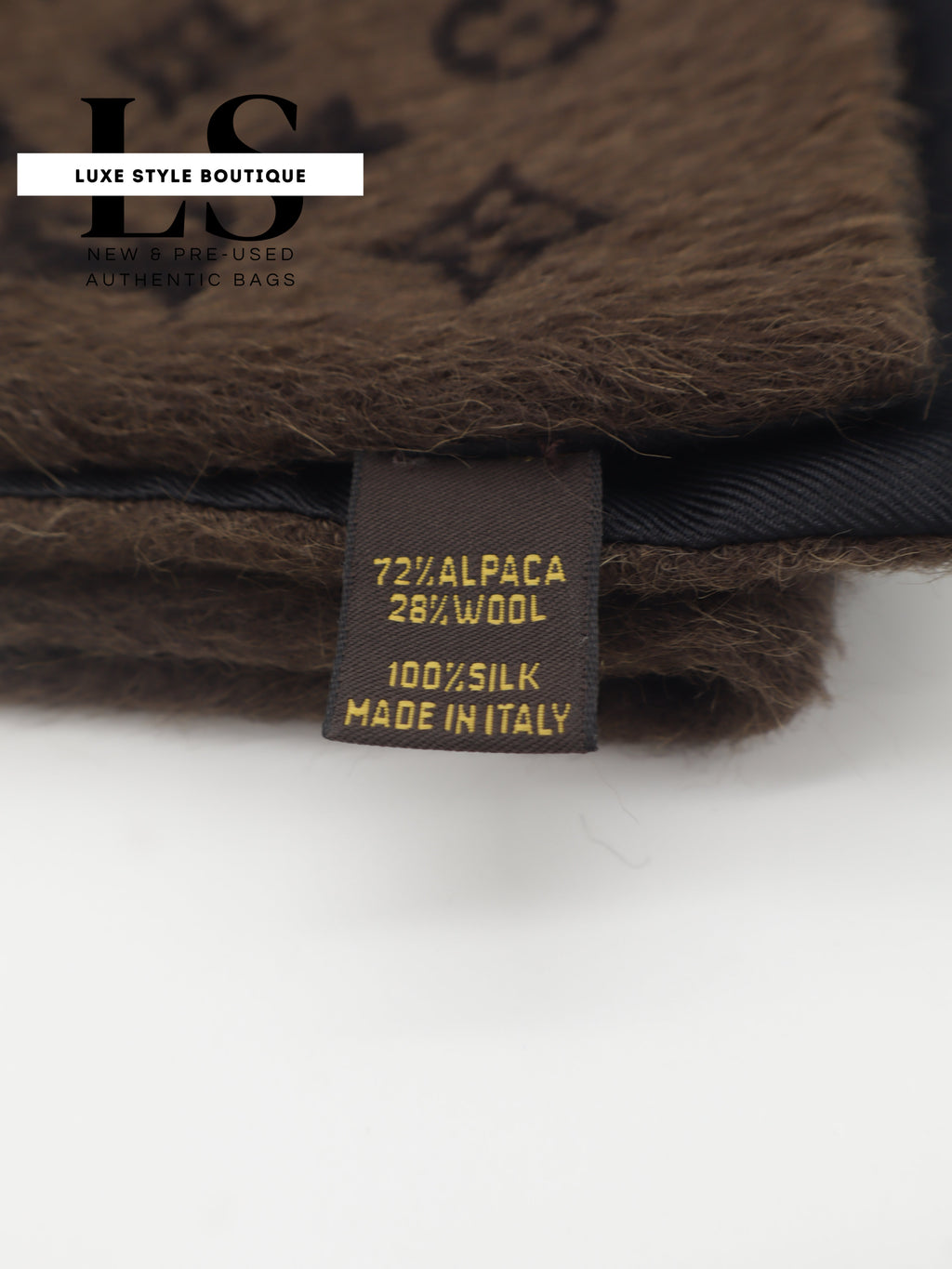 Louis Vuitton Monogram Alpaca Brown Scarf