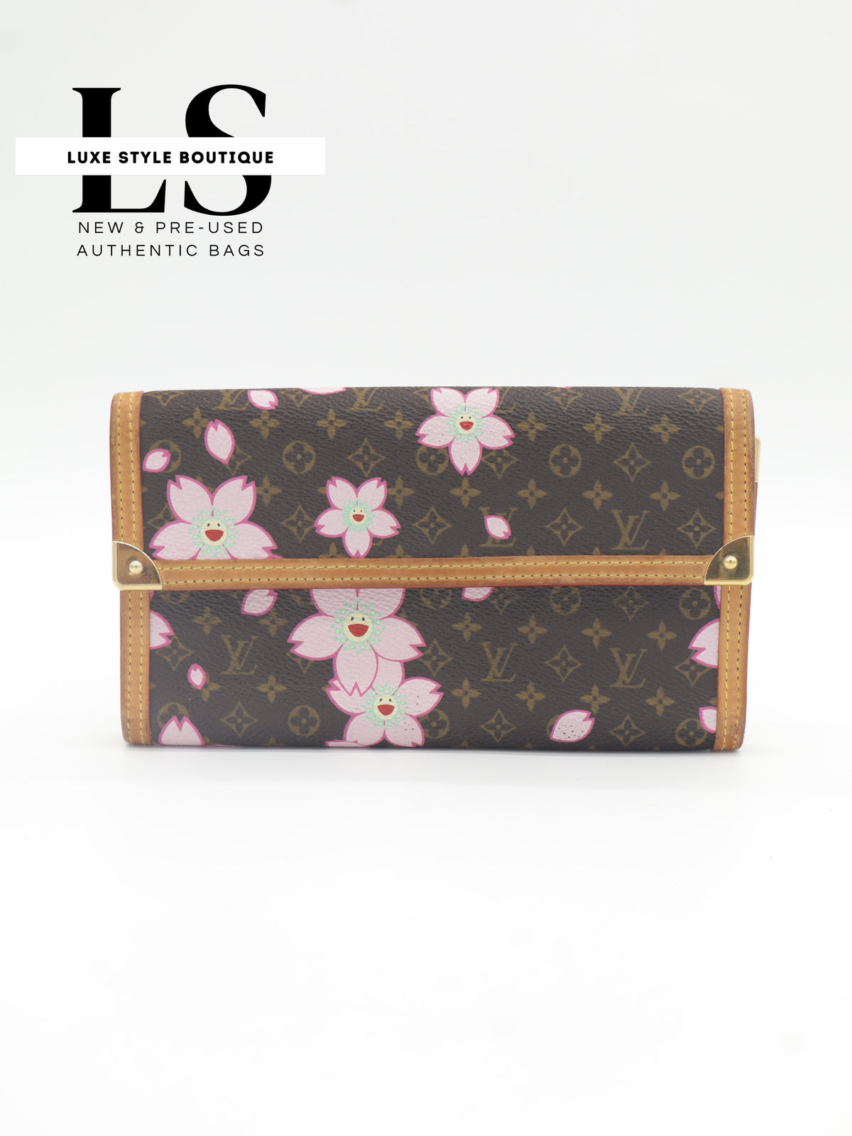 Louis Vuitton x Takashi Murakami 2003 Monogram Cherry Blossom Porte Tresor International