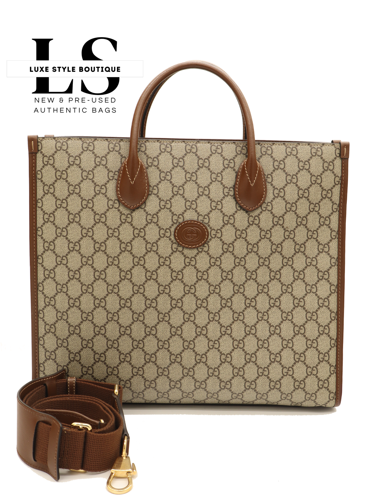 Gucci GG Supreme Canvas Interlocking G Tote