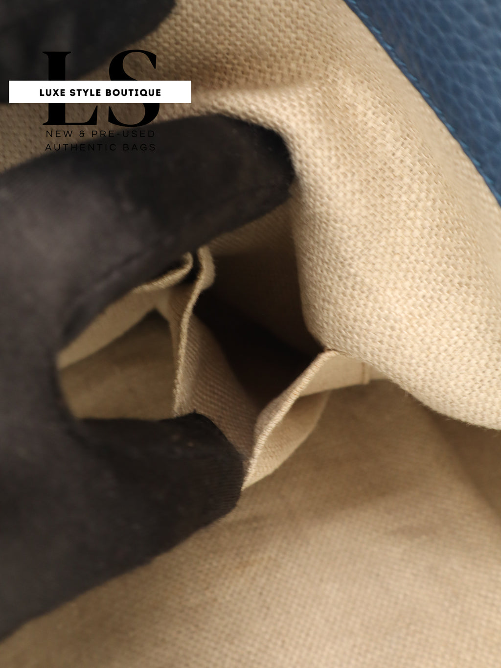 Gucci Beige/Blue GG Canvas Icon Bit Tote Bag