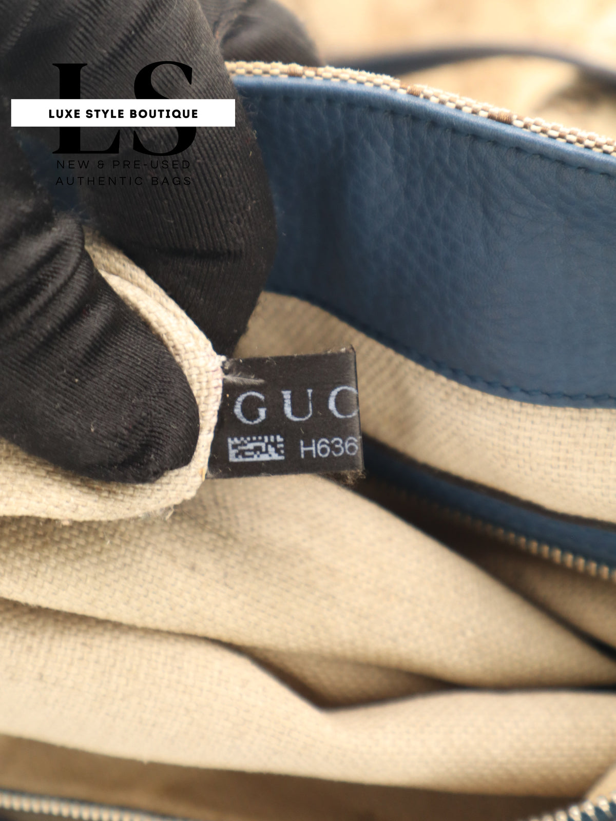 Gucci Beige/Blue GG Canvas Icon Bit Tote Bag