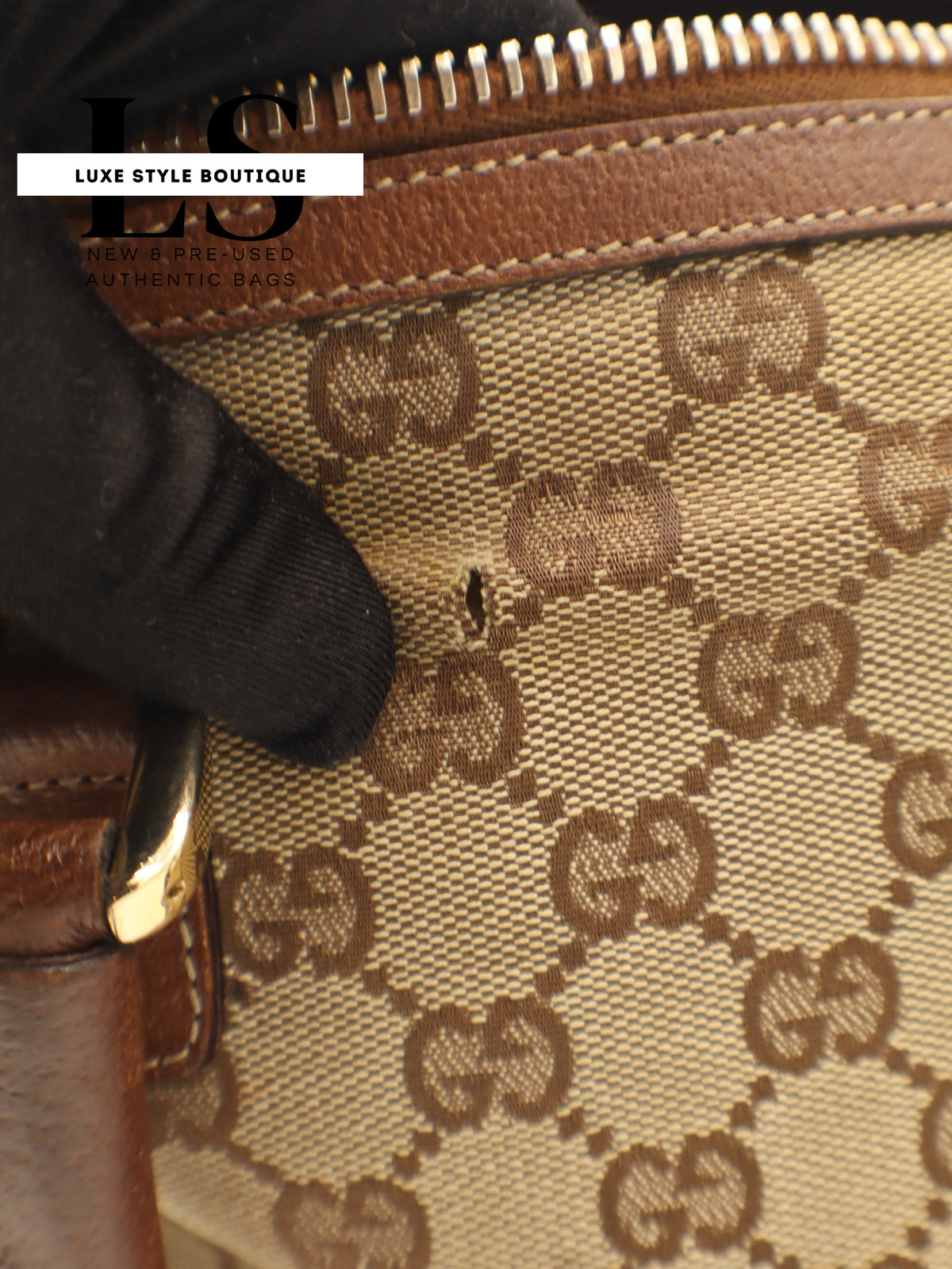 Gucci GG Canvas Nailhead Handbag