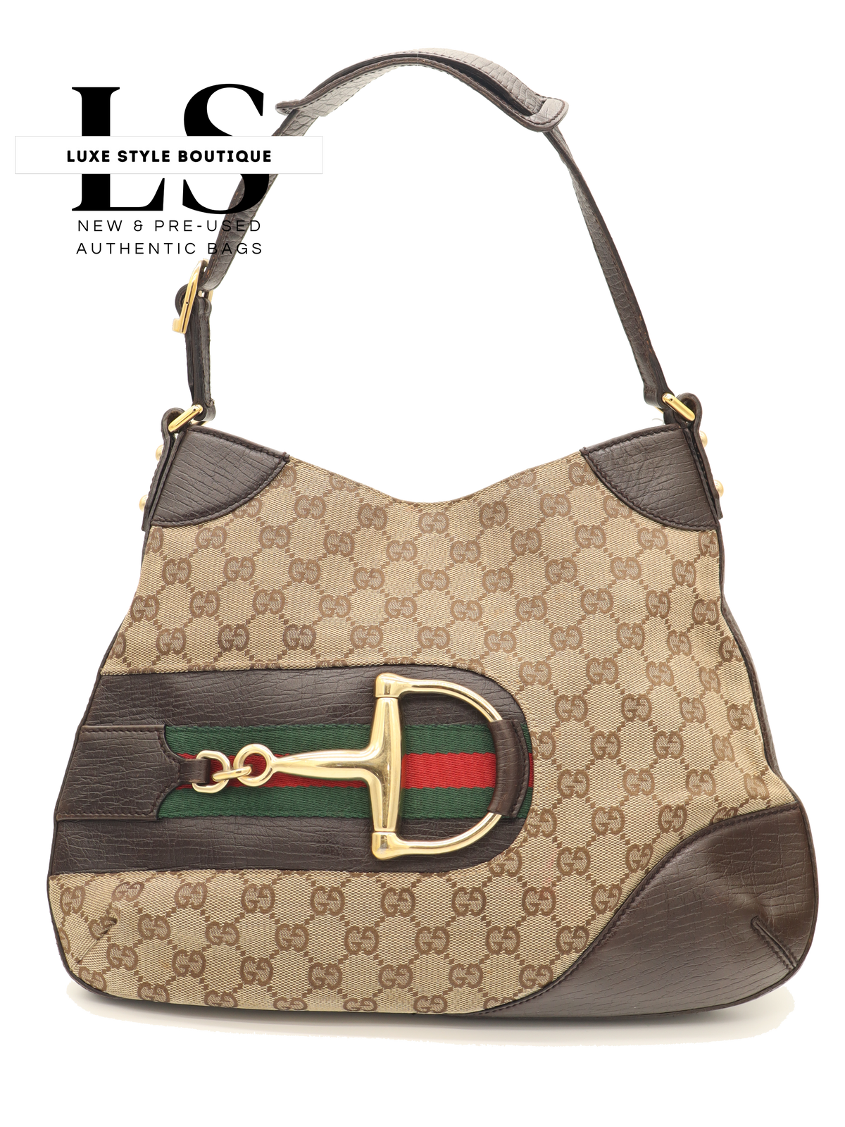 Gucci GG Canvas Hasler Horsebit Hobo