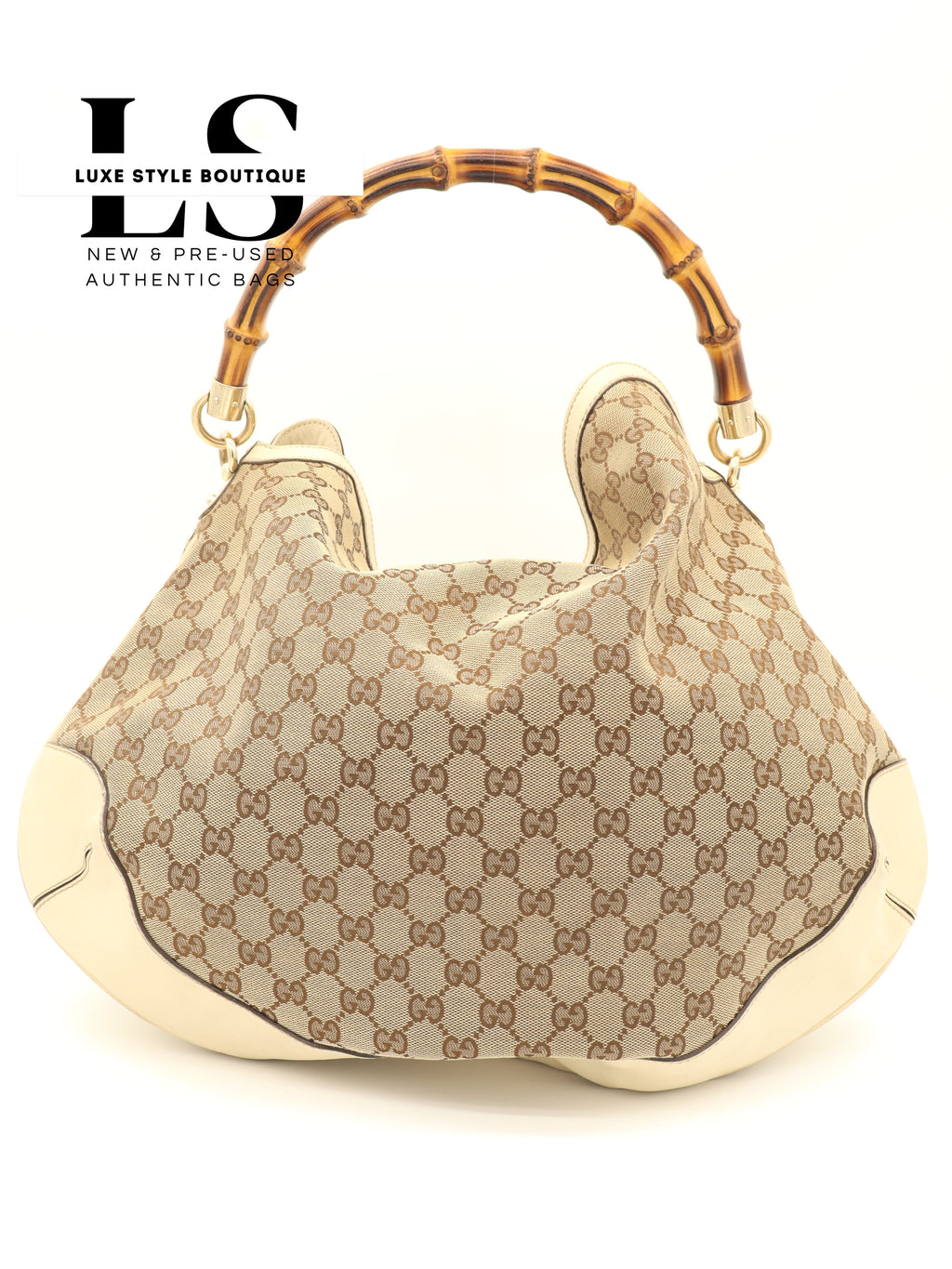 Gucci GG Canvas Large Peggy Bamboo Hobo