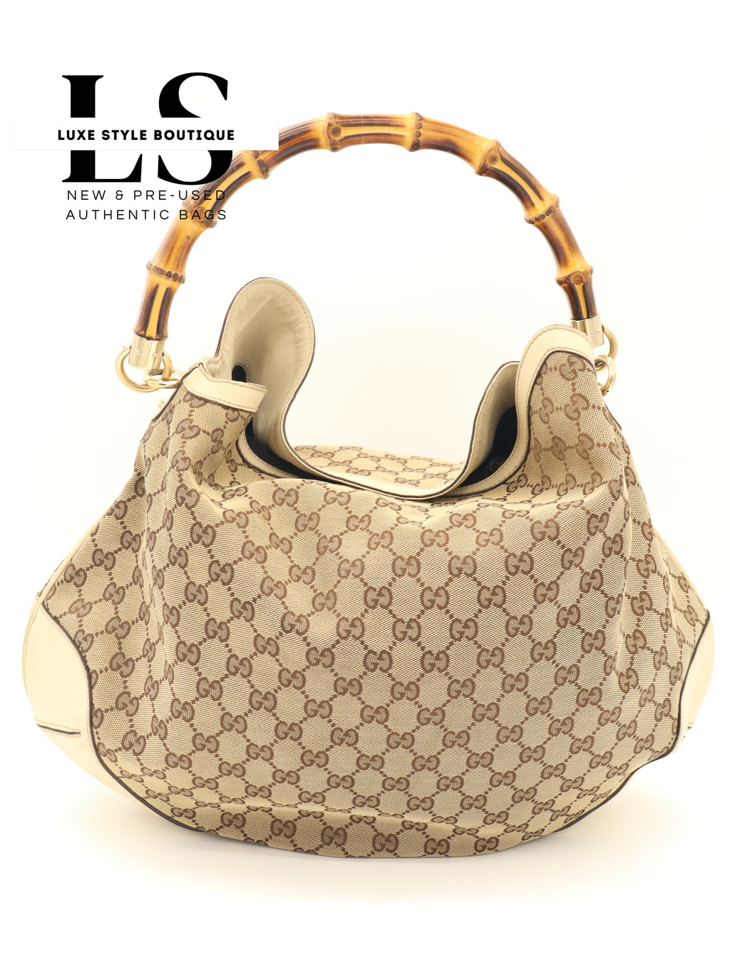 Gucci GG Canvas Large Peggy Bamboo Hobo