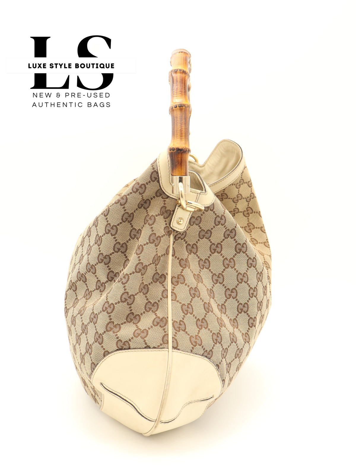 Gucci GG Canvas Large Peggy Bamboo Hobo