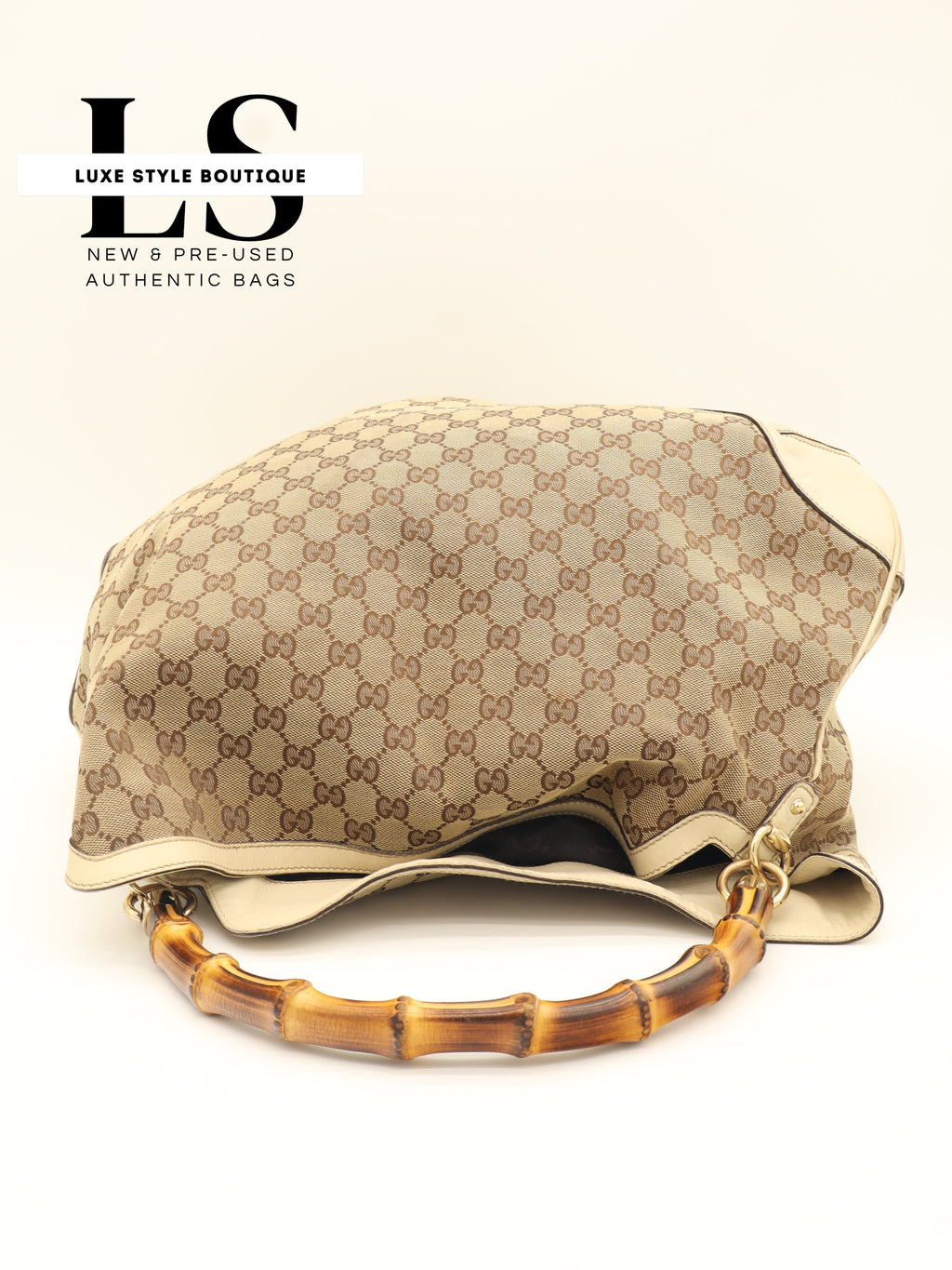 Gucci GG Canvas Large Peggy Bamboo Hobo