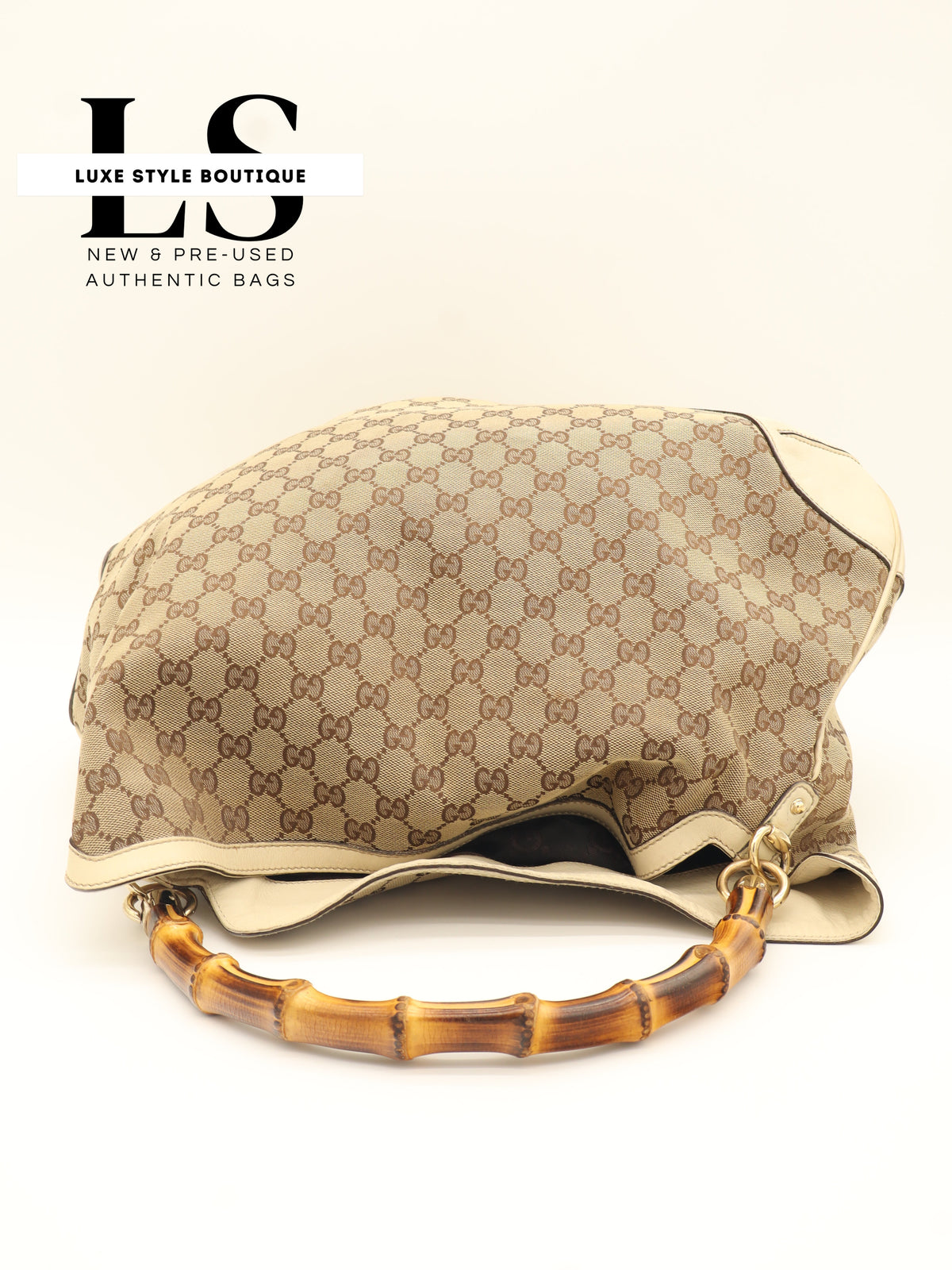 Gucci GG Canvas Large Peggy Bamboo Hobo