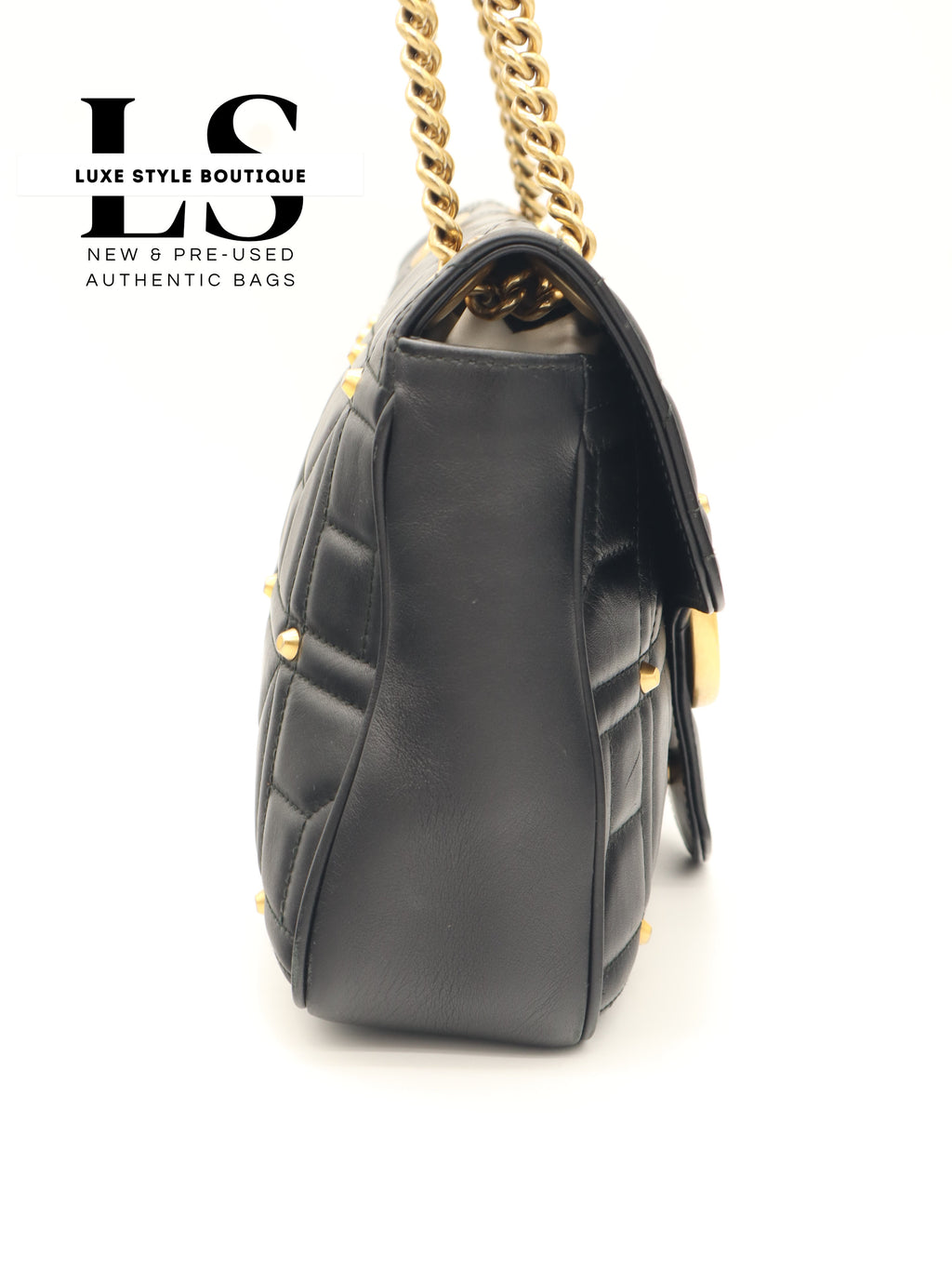 Gucci GG Marmont Studded Matelasse Shoulder