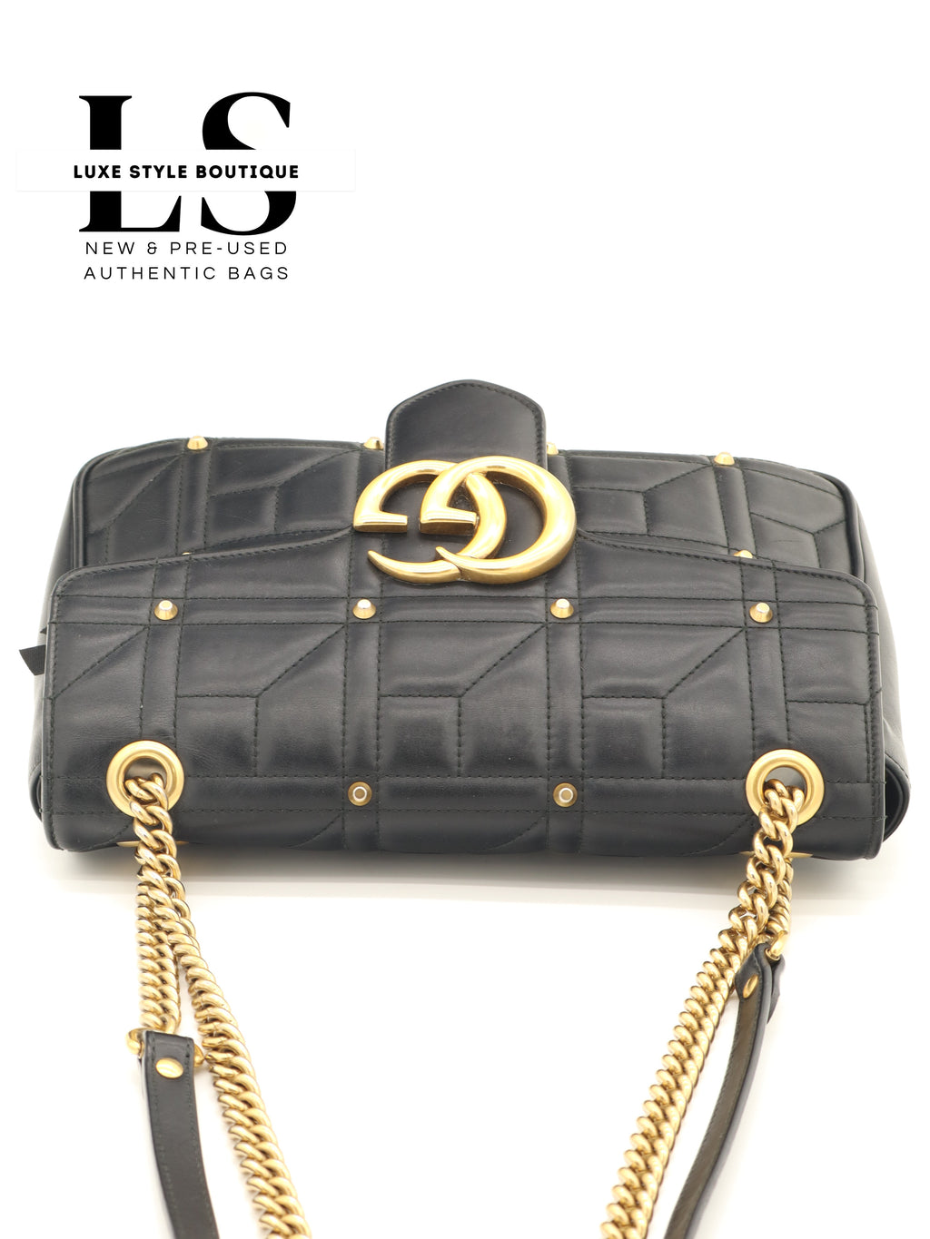 Gucci GG Marmont Studded Matelasse Shoulder